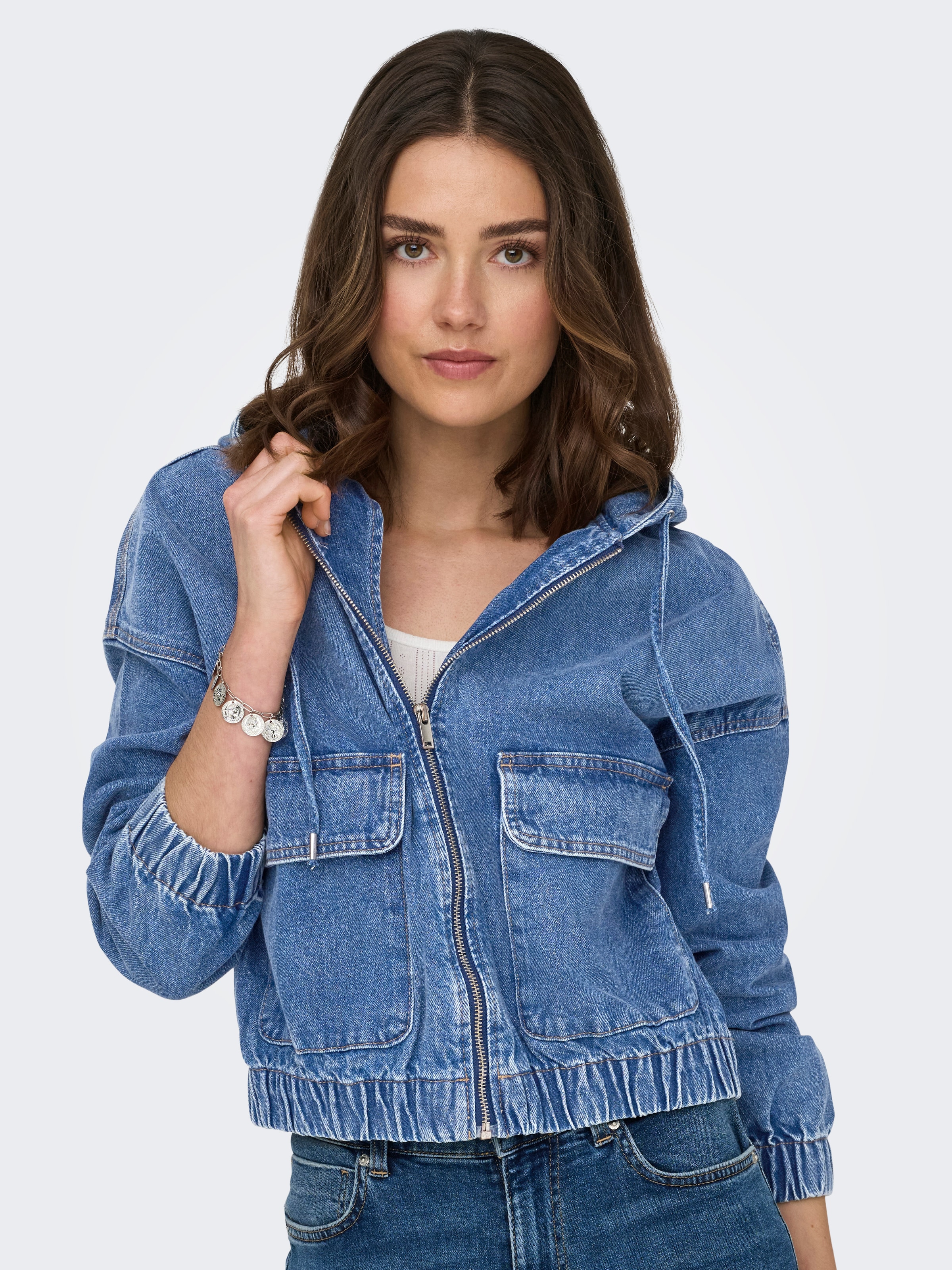 ONLY Jeansjacke "ONLKENZIE L/S DNM JACKET AKM", mit Kapuze günstig online kaufen