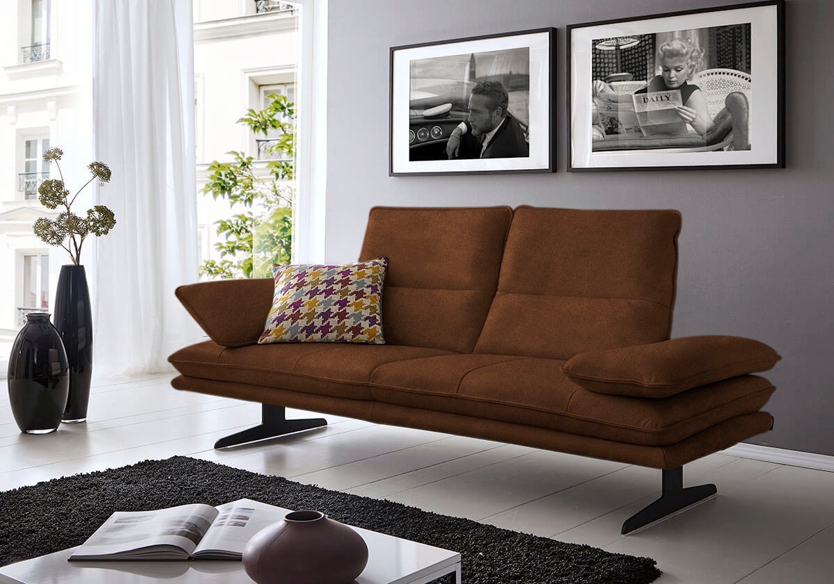 W.SCHILLIG 2-Sitzer "broadway, Designsofa mit tollem Sitzkomfort, Breite 216cm" Sitztiefenverstellung, Kopfteil- & Seitenteilverstellung, Breite 216cm