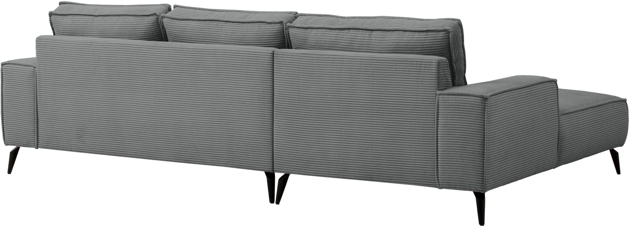 andas Ecksofa »TVINNU, L-Form in Cord, Sofa«, wahlweise Ottomane rechts/links, schwarze Füße, bequemer Sitzkomfort