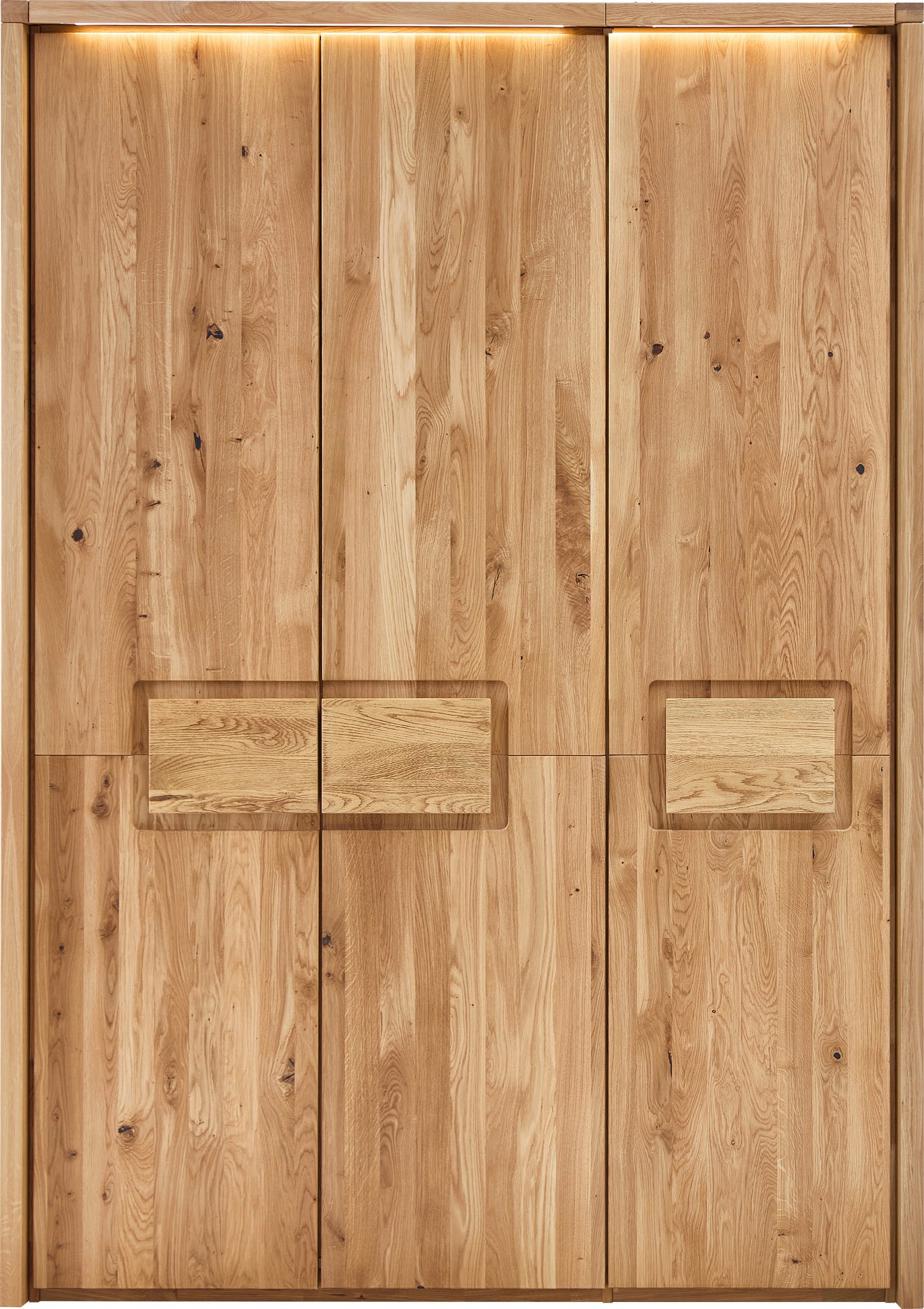Home affaire Kleiderschrank "Ambroise, aus Wildeiche, inkl. Passepartout" Massivholz-Kleiderschrank, im 50 cm Raster planbar