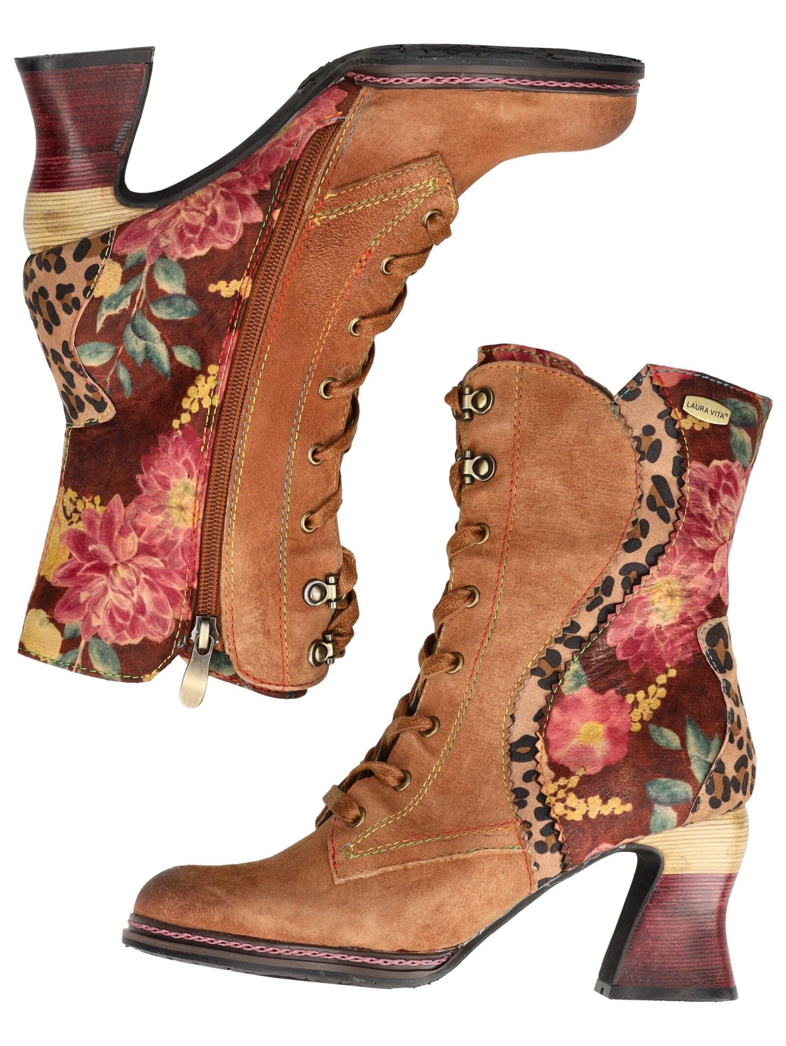 LAURA VITA Schnürstiefelette »LAURA VITA Stiefelette Leder/Textil«