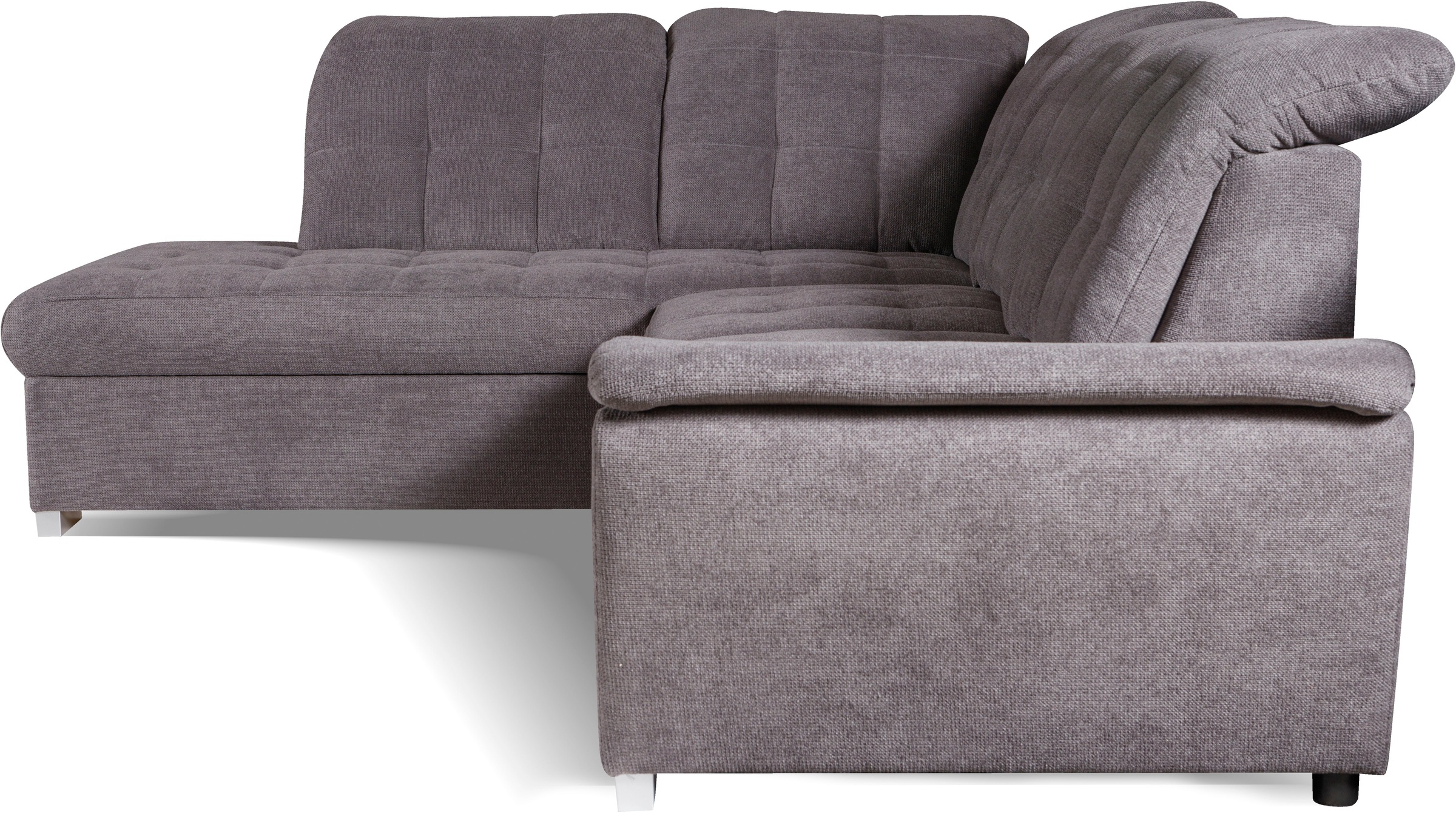 WERK2 Ecksofa »Brindisi, Multifunktion, bequem & komfortabel, Breite 263cm, L-Form«, mit verstellbaren Kopfteilen, Bettfunktion & Bettkasten