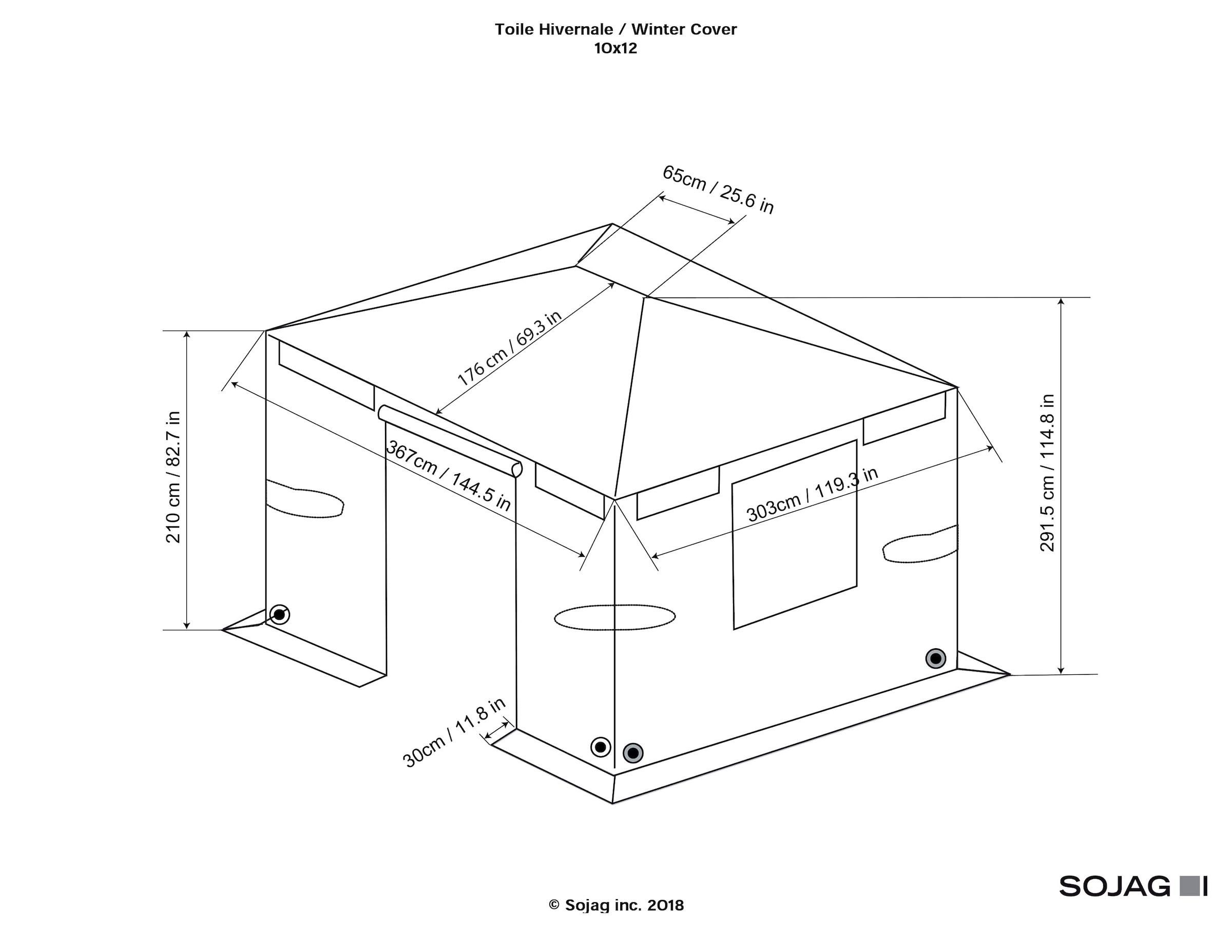 Sojag Pavillon-Schutzhülle, für Pavillon 10x12