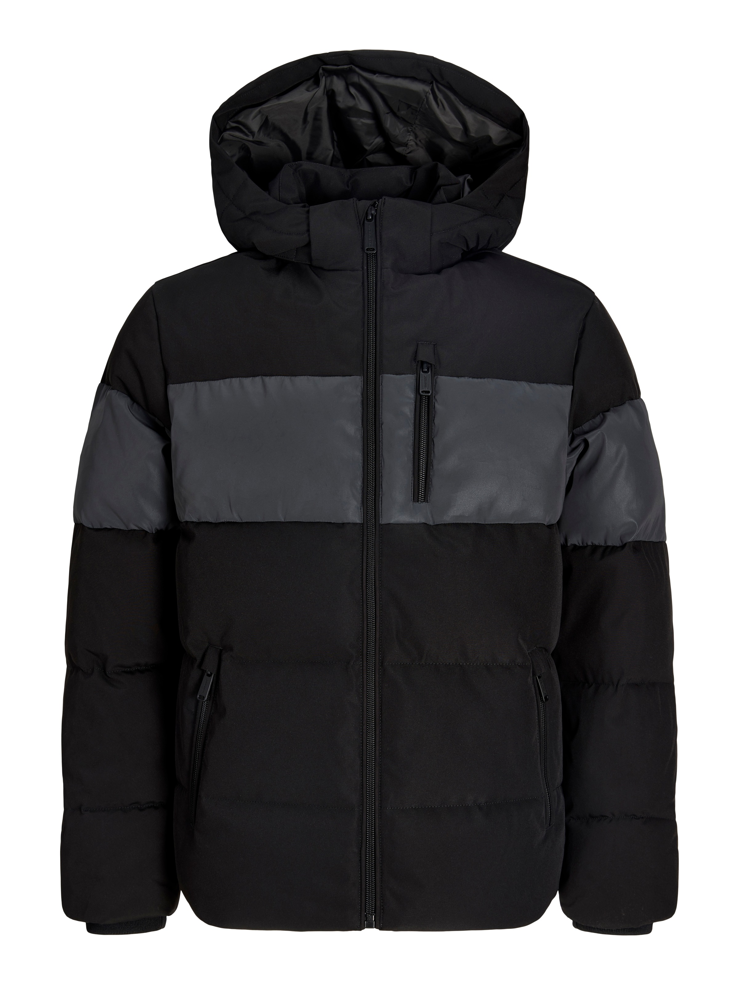 Jack & Jones Junior »JJEBECKS REFLECTIVE PUFFER JNR« mit Kapuze Kunstfaser, mit reflektierenden Details