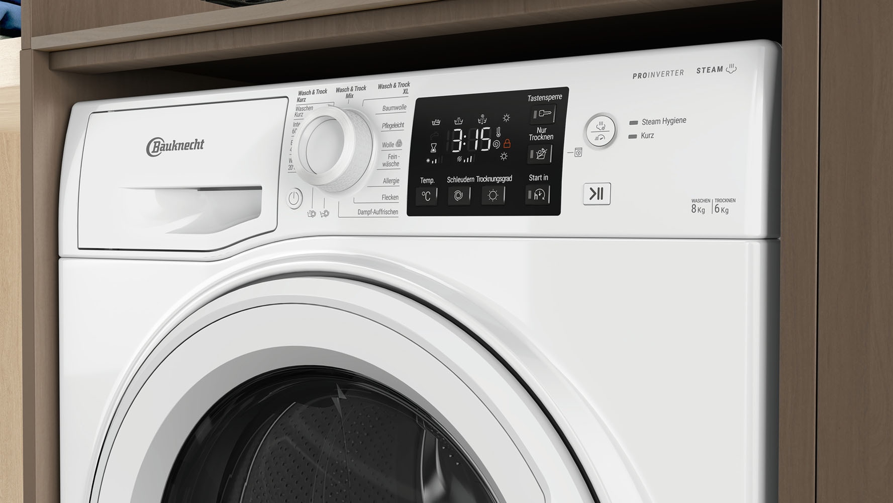 BAUKNECHT Waschtrockner »WT SUPER ECO 86 43 N« 8 kg /6 kg 75 dB(A)