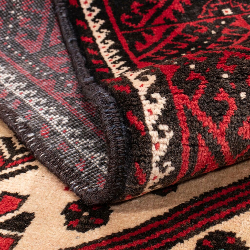 morgenland Wollteppich »Belutsch Medaillon Rosso 199 x 115 cm«, rechteckig, Handgeknüpft