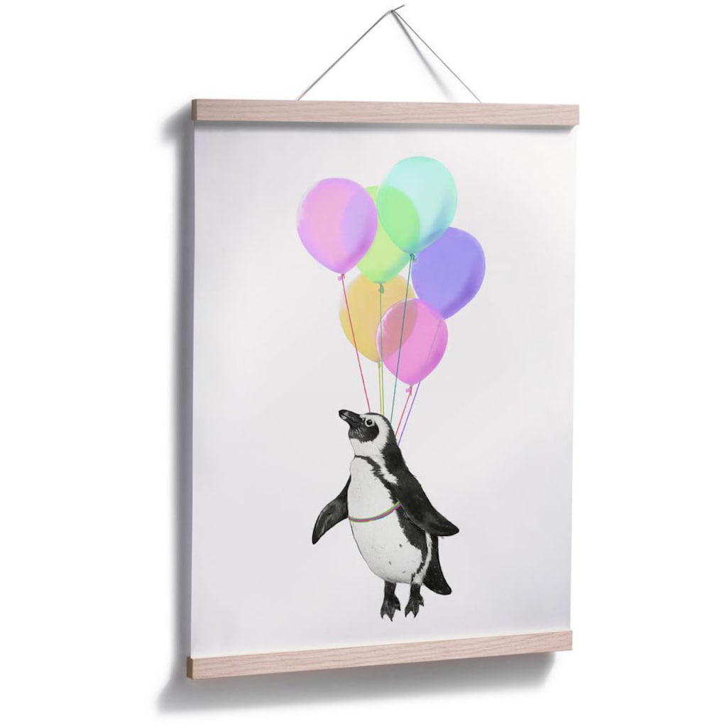Wall-Art Poster »Pinguin Luftballon«, Tiere, (1 St.)