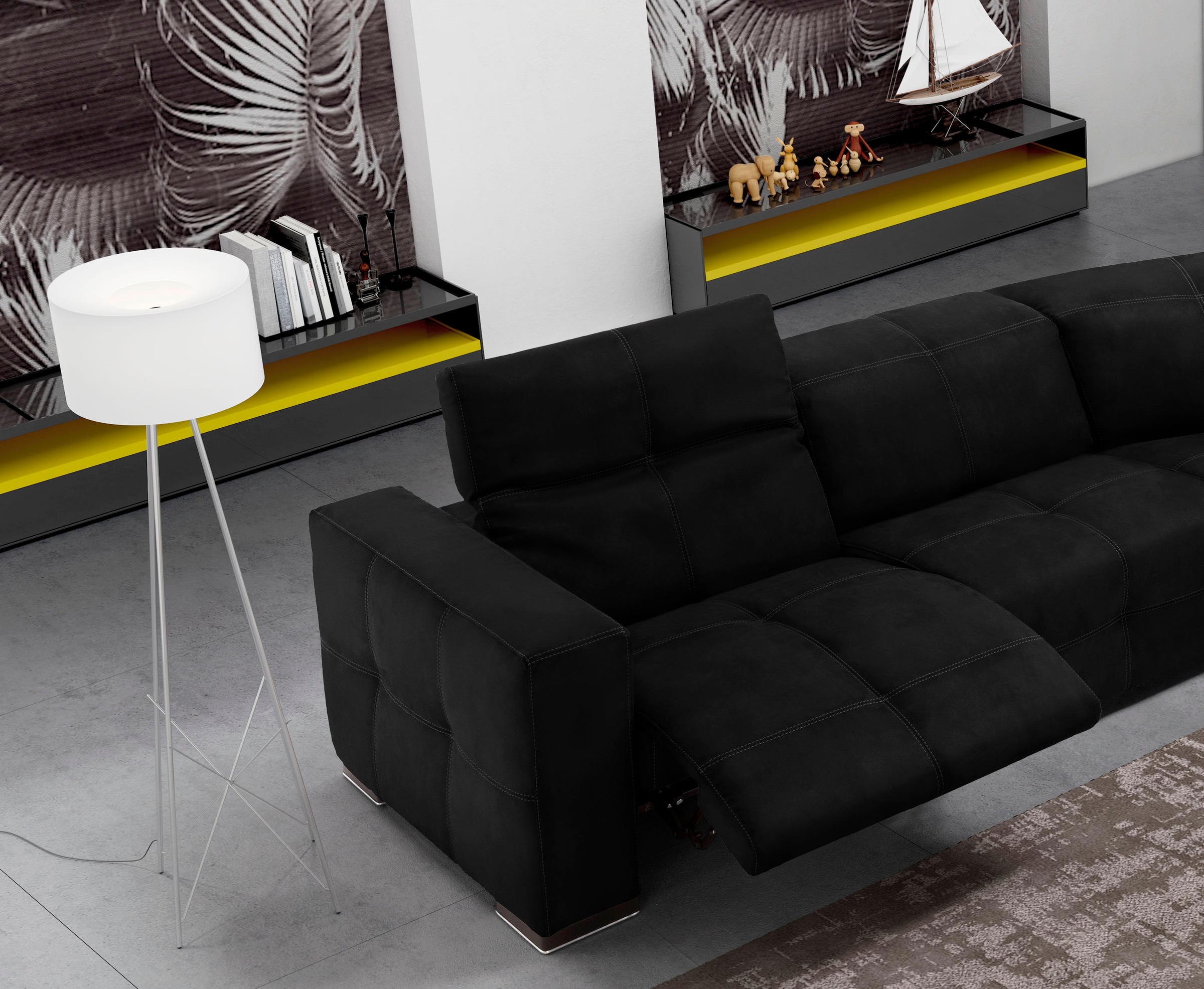 Egoitaliano Ecksofa »Sauvanne, Designsofa der Extraklasse, elegant und bequem«, wahlweise mit elektrischer Relaxfunktion, Kopfteilverstellung