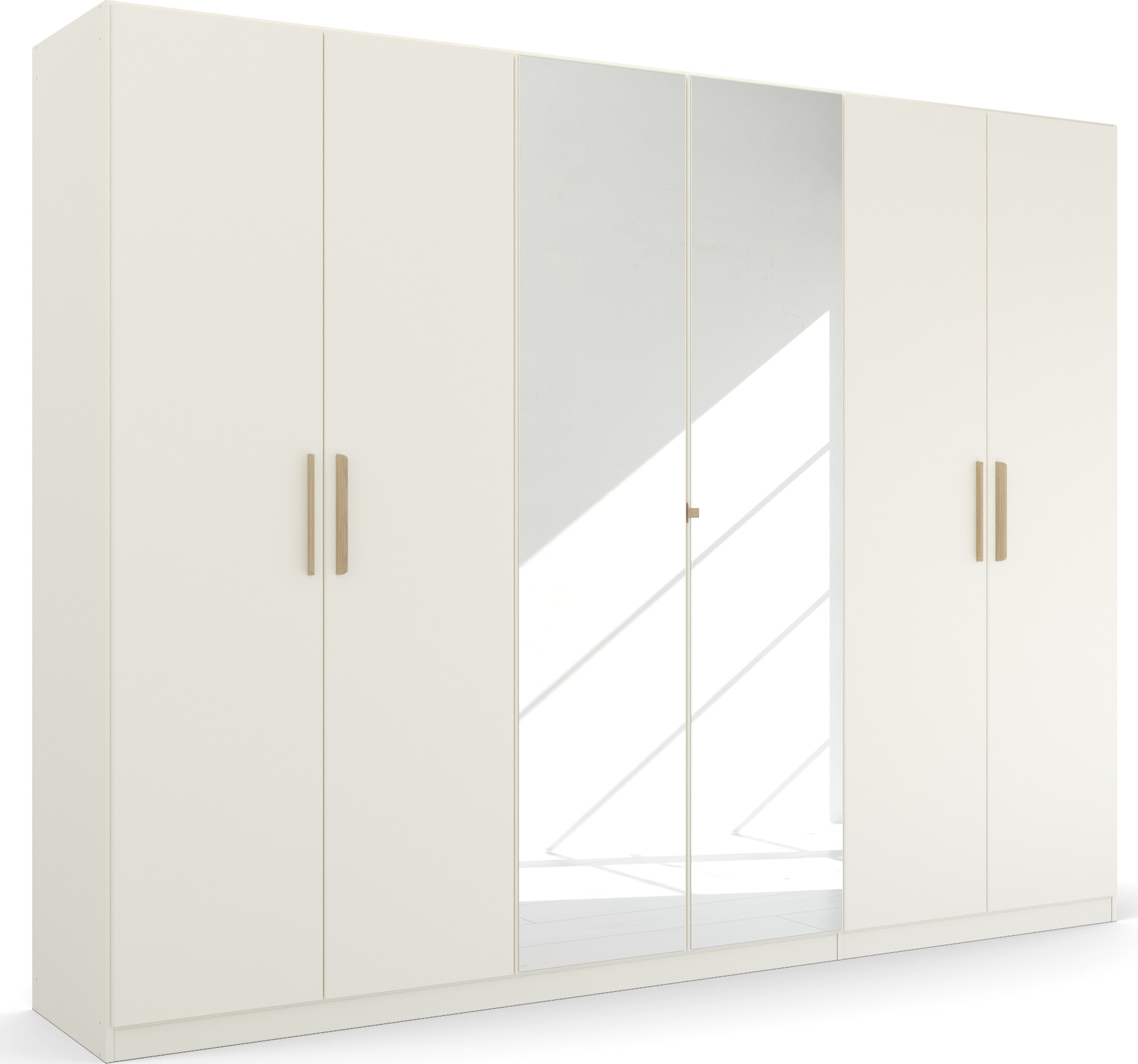 rauch Kleiderschrank "Drehtürenschrank Schrank Garderobe Ankleide SKANDI BY QUADRA SPIN" Breiten: 181/226/271 cm, Höhe 210 cm, im Landhaus-Stil mit Massivholzgriffen, vollflächige SpiegeltÜren