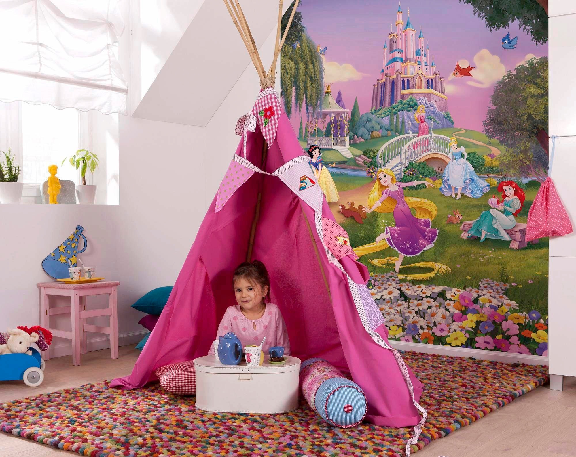 Komar Fototapete "Disney Princess Sunset - Größe 184 x 254 cm" bedruckt glatt Kinderzimmer