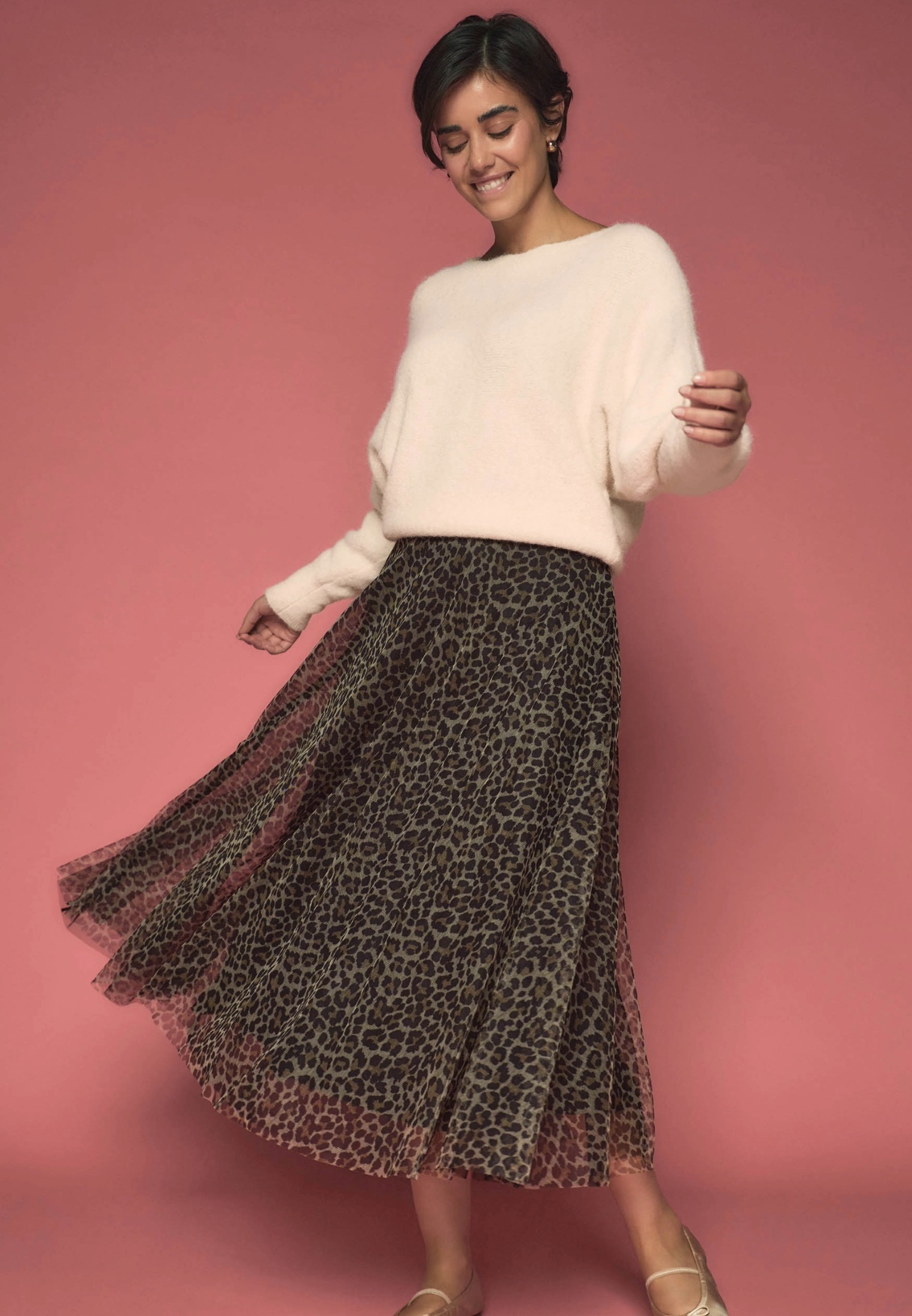 Zero Midirock »Damen elastischer Bund« Falten