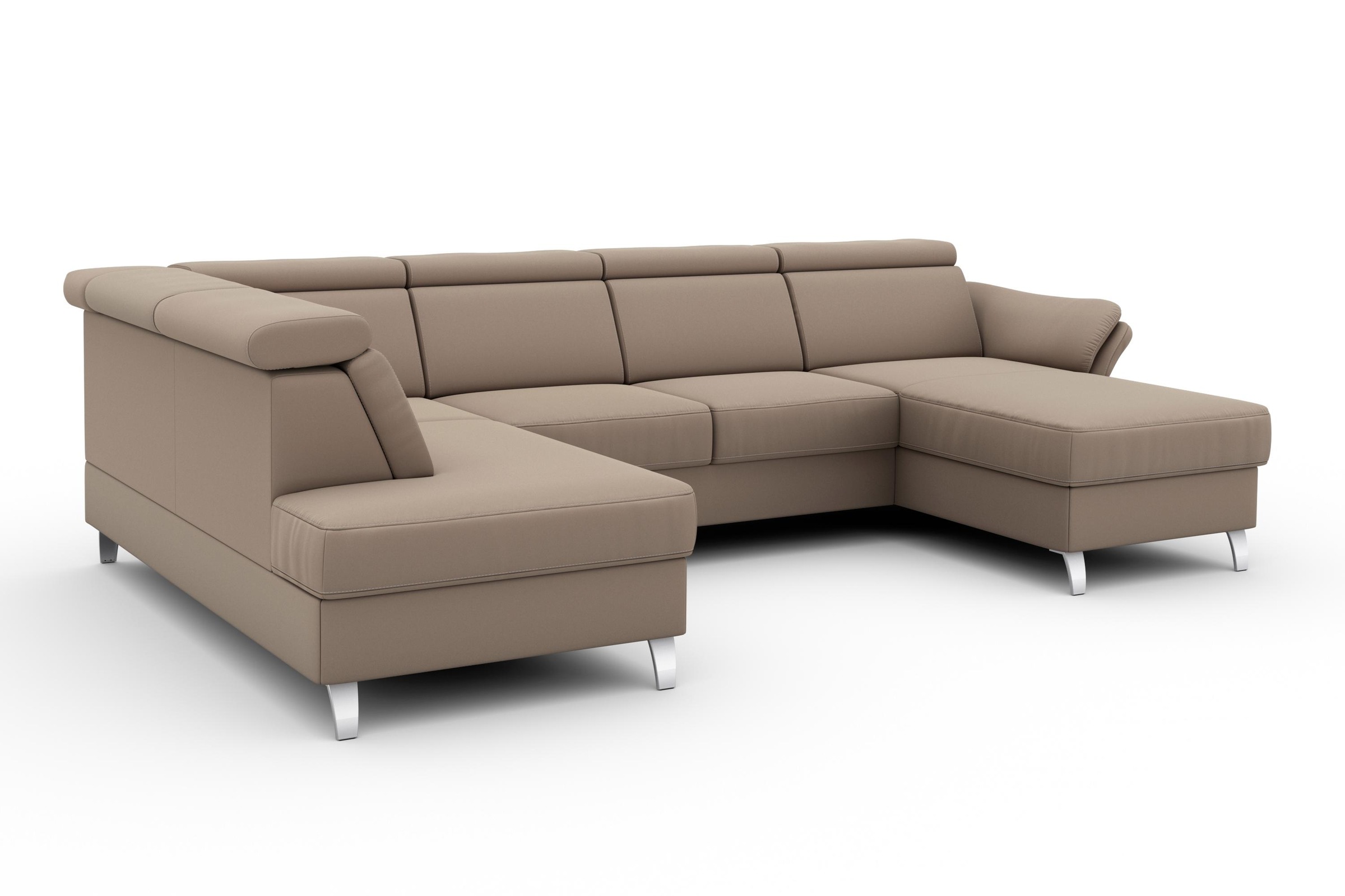 sit&more Wohnlandschaft »Vincenzo U-Form«, inklusive Kopfteilverstellung, wahlweise mit Bettfunktion, Bettkasten