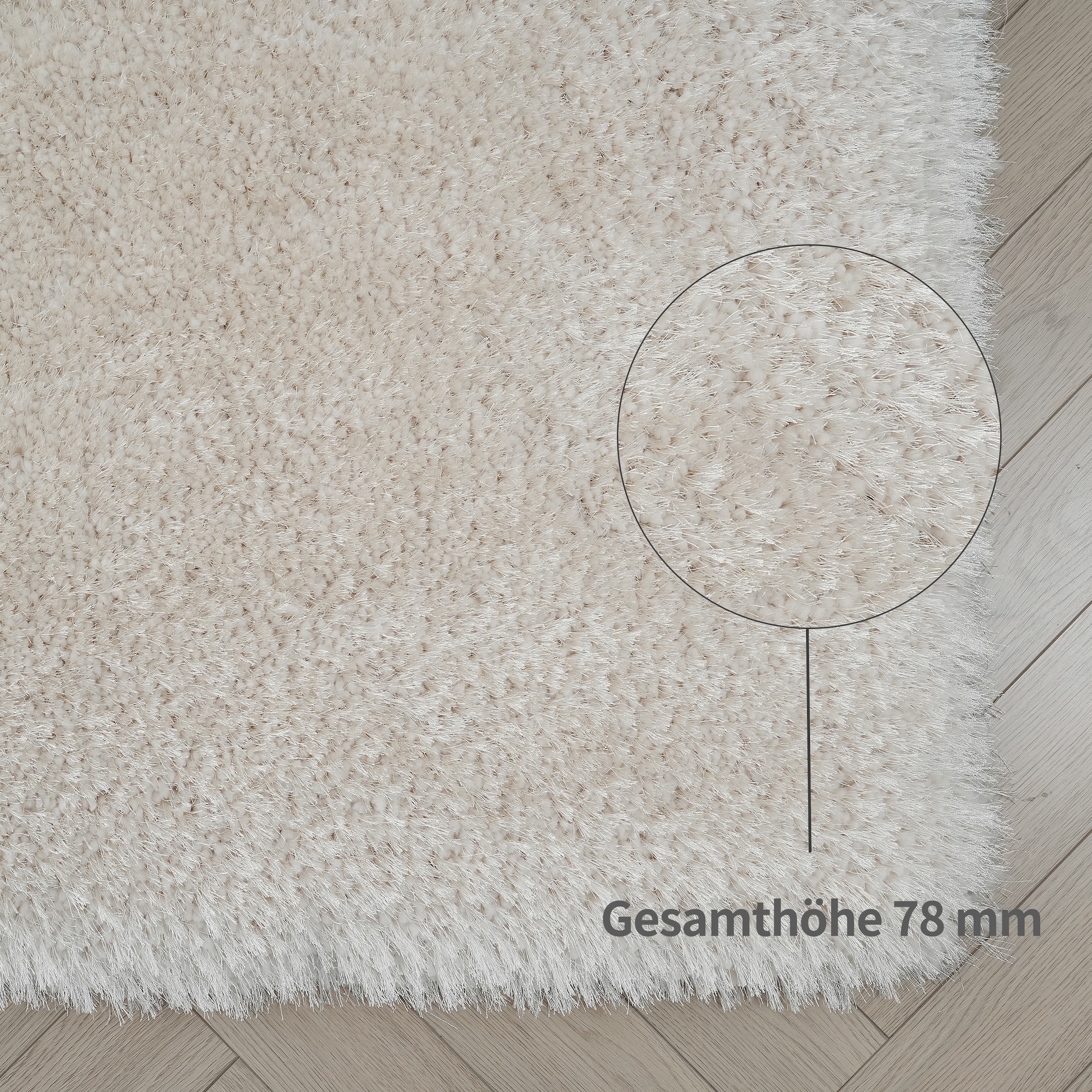 Guido Maria Kretschmer Home&Living Hochflor-Teppich »Micro exclusiv Teppich, sehr hoher Flor, weich durch Mikrofaser«, rechteckig, 78 mm Höhe, sehr weich, flauschig, uni, Wohnzimmer, Schlafzimmer, Kinderzimmer