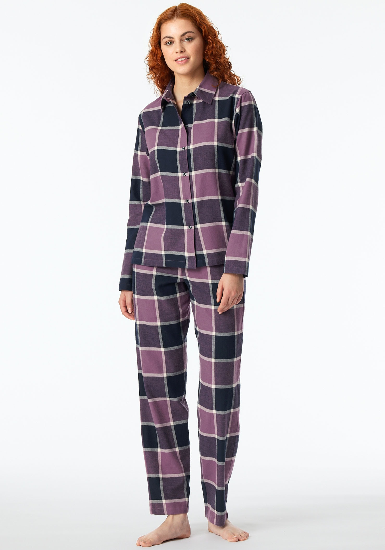 Schiesser Pyjama ""Selected Premium Warming"", (2 tlg.), mit klassischem Ka günstig online kaufen