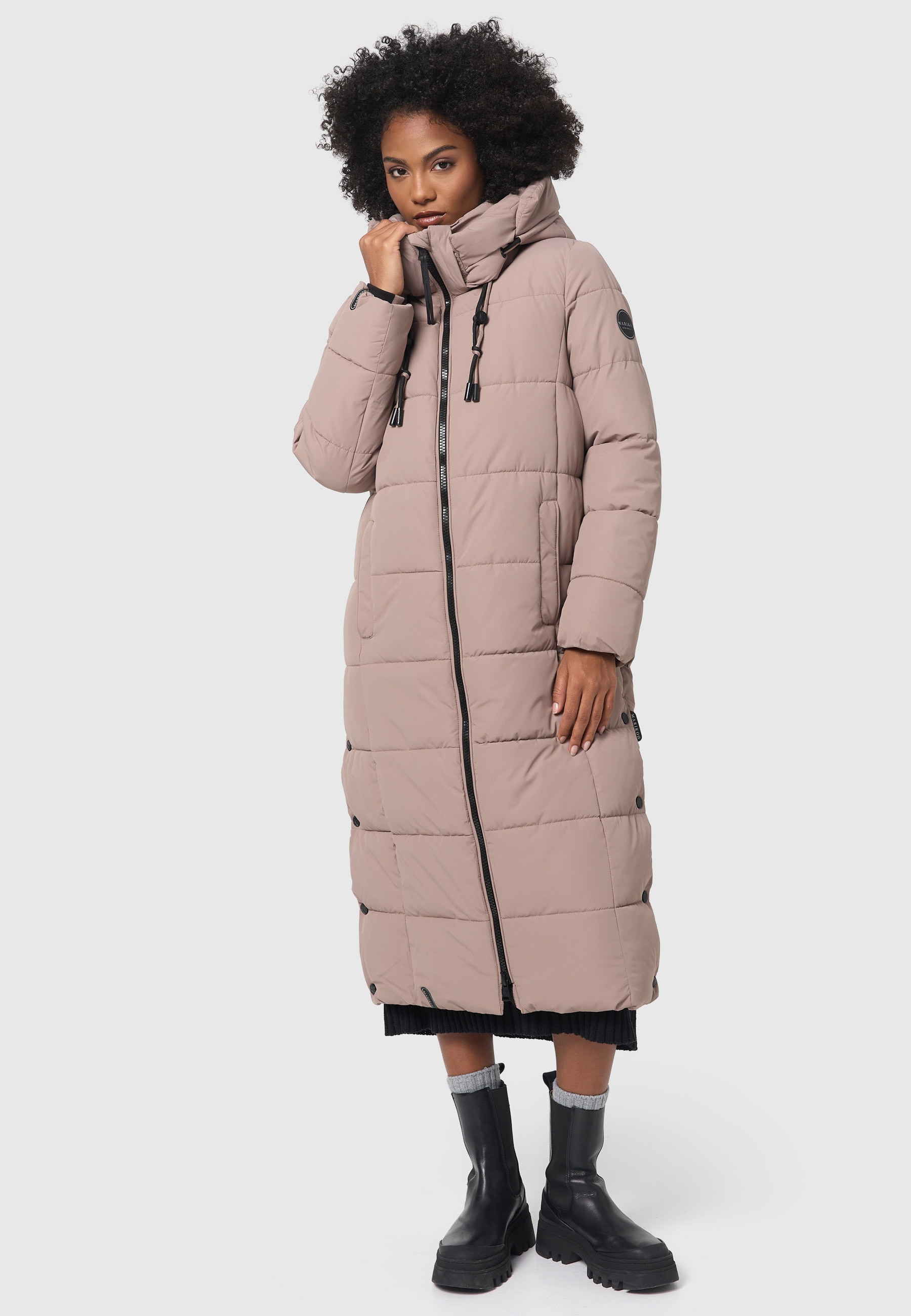 Marikoo Winterjacke "Nadeshikoo XIV", extra langer Winter Mantel gesteppt