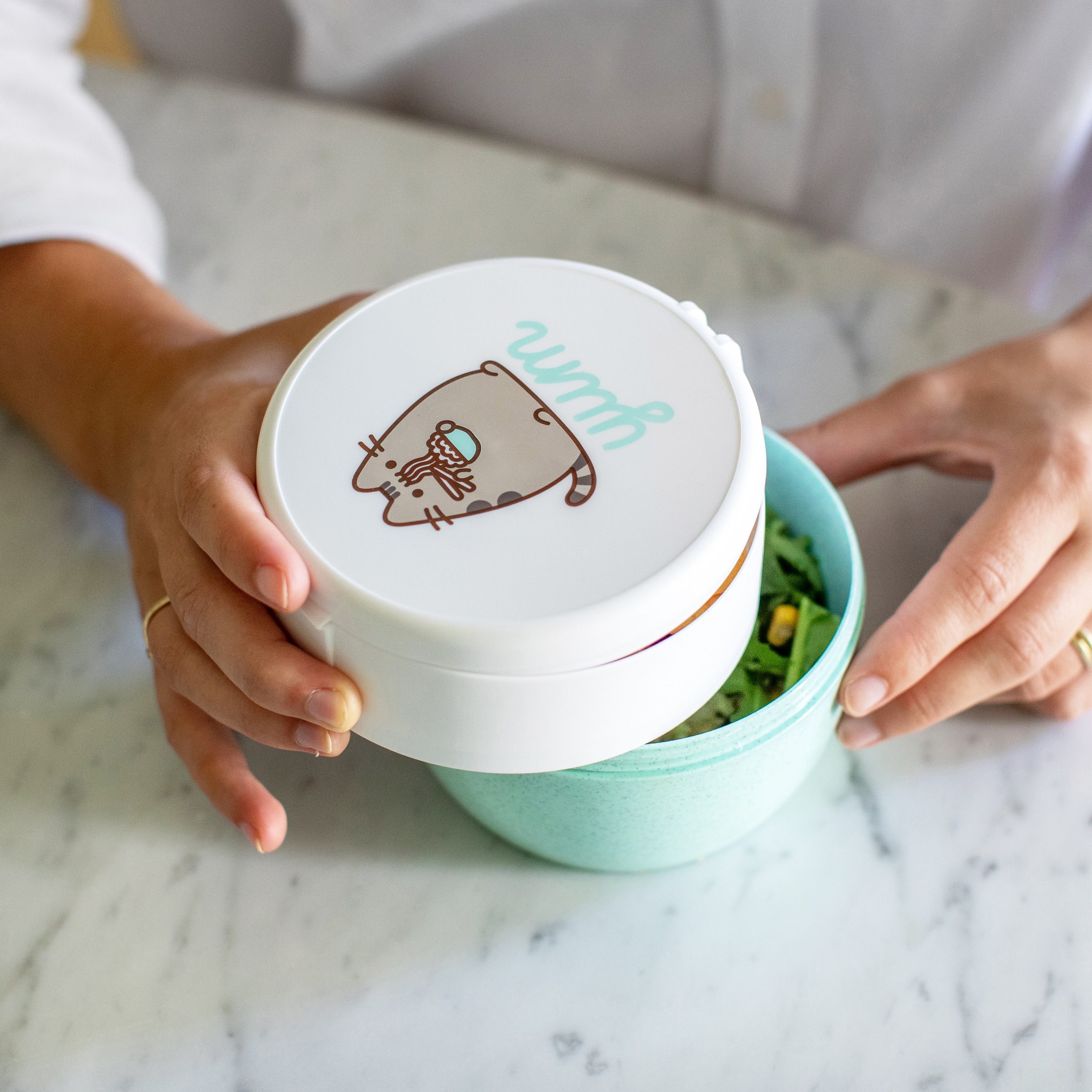 KOZIOL Lunchbox »BENTOBOX M PUSHEEN YUM«, (Set, 1 tlg.), spülmaschinengeeignet,melaminfrei,recycelbar