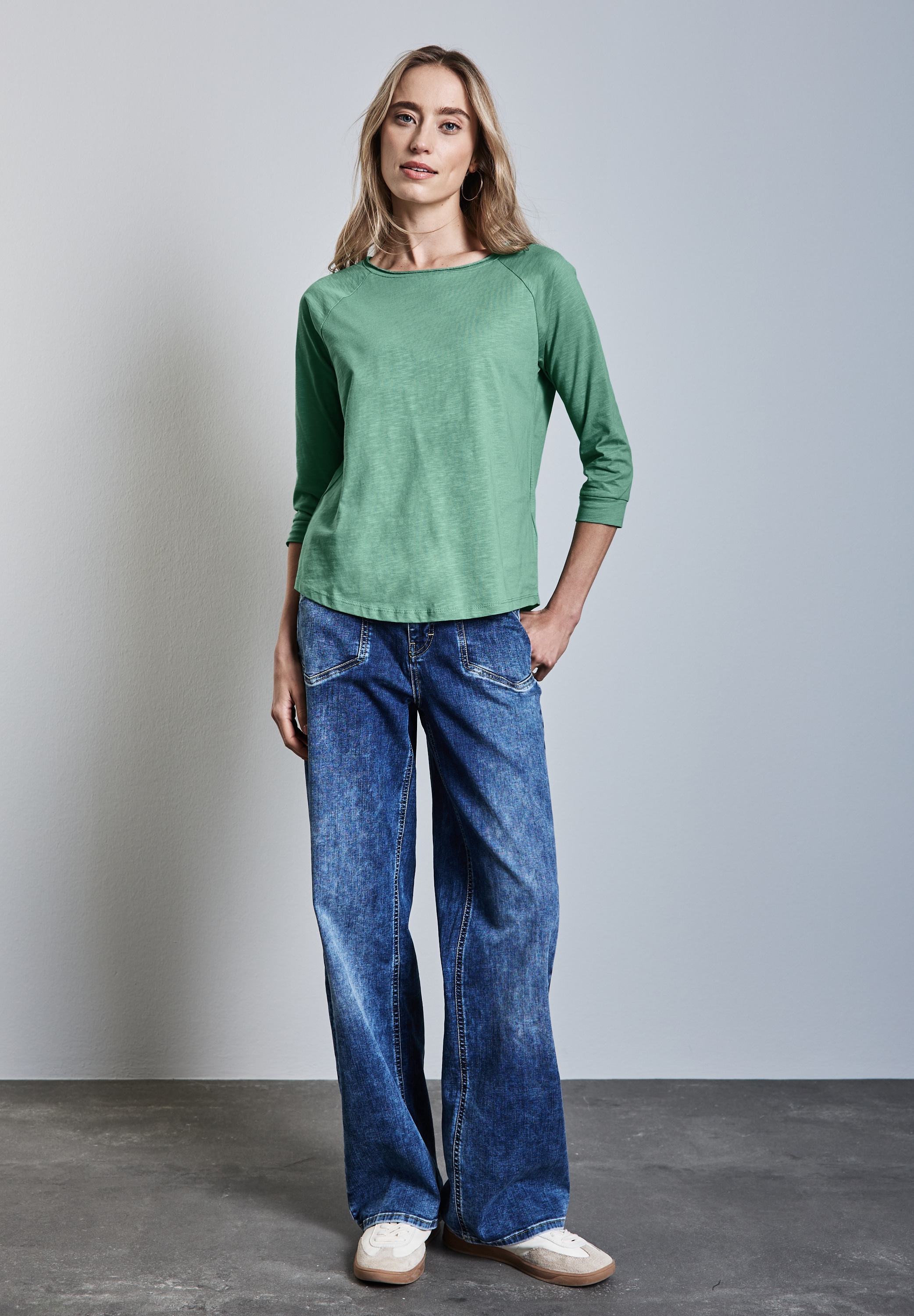 STREET ONE 3/4-Arm-Shirt, aus reiner Baumwolle