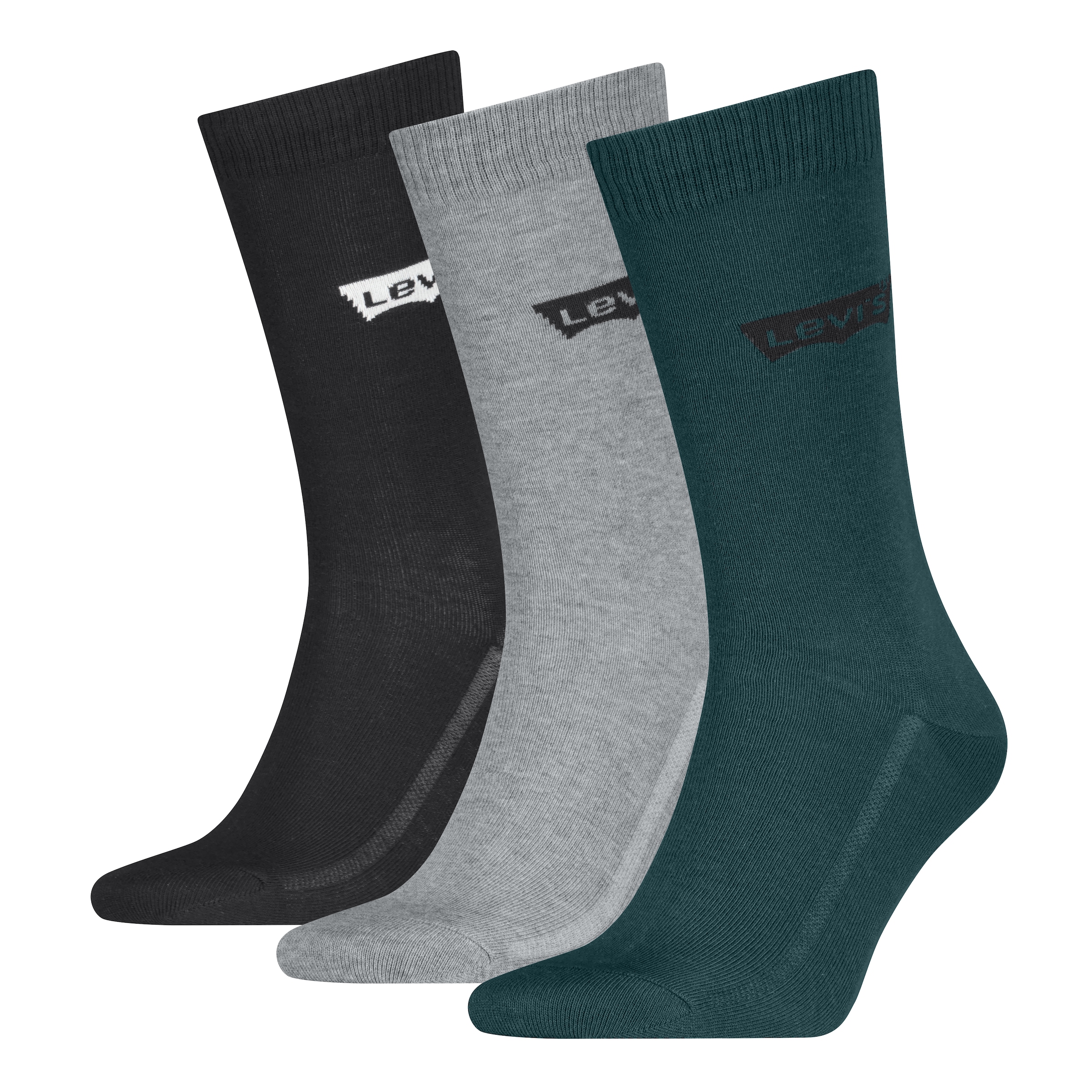 Levis Socken "LEVIS REGULAR CUT BW LOGO RECYCL CO 3P" Packung, 3 Paar tlg. mit breitem Logobund