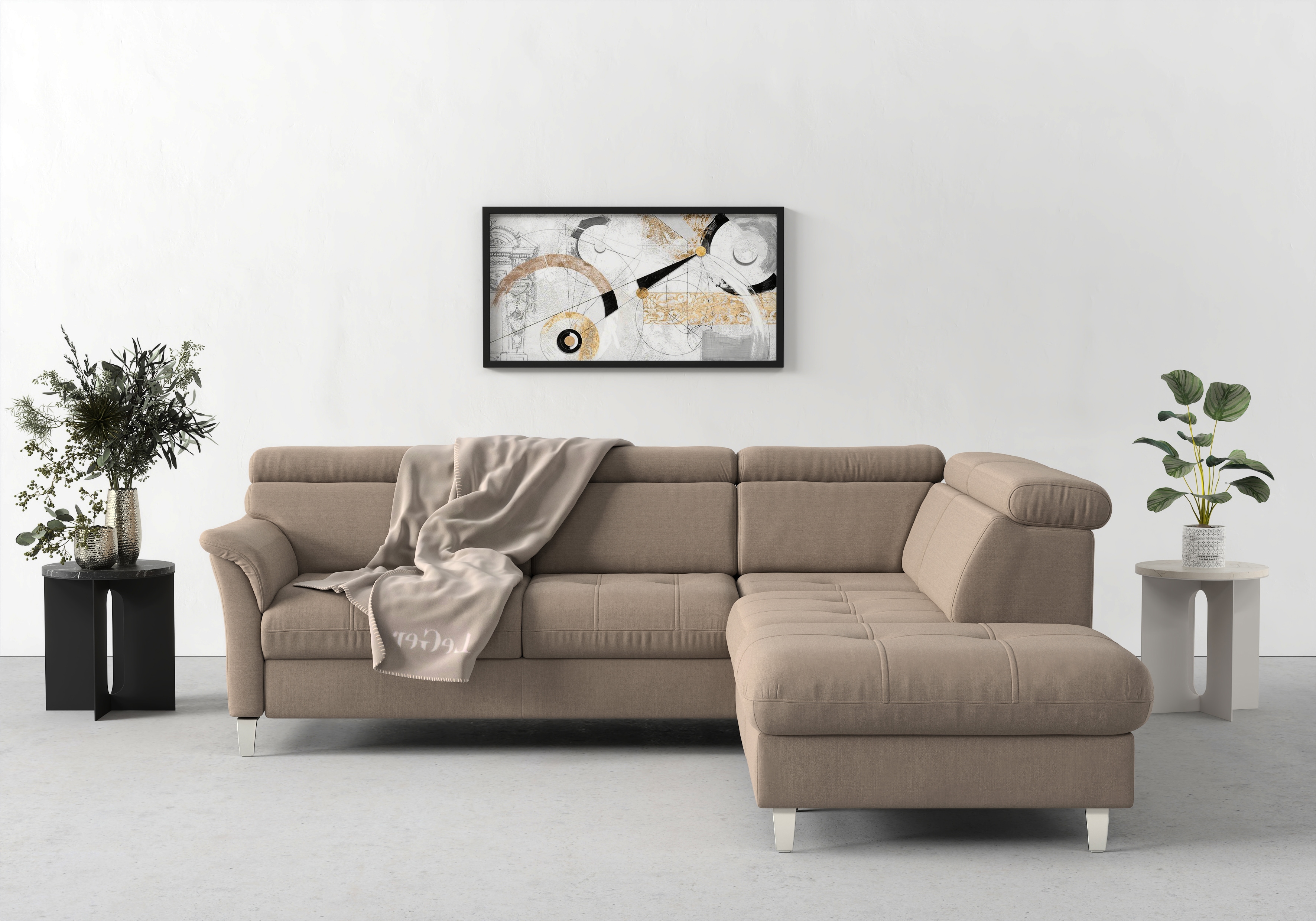 sit&more Ecksofa "Marano L-Form" inklusive Kopfteilverstellung, optional Schlaffunktion & Bettkasten