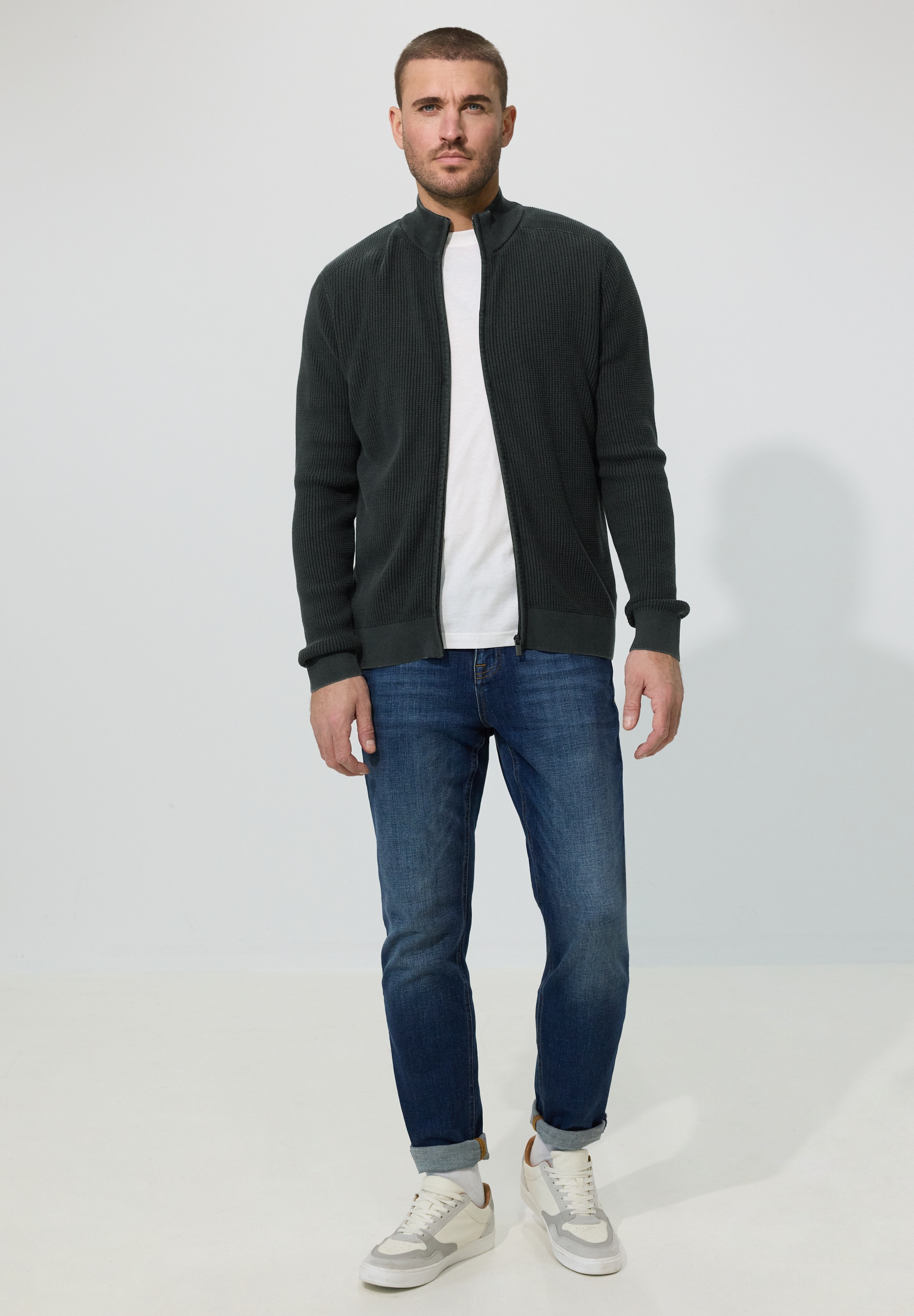 STREET ONE MEN Strickjacke aus reiner Baumwolle