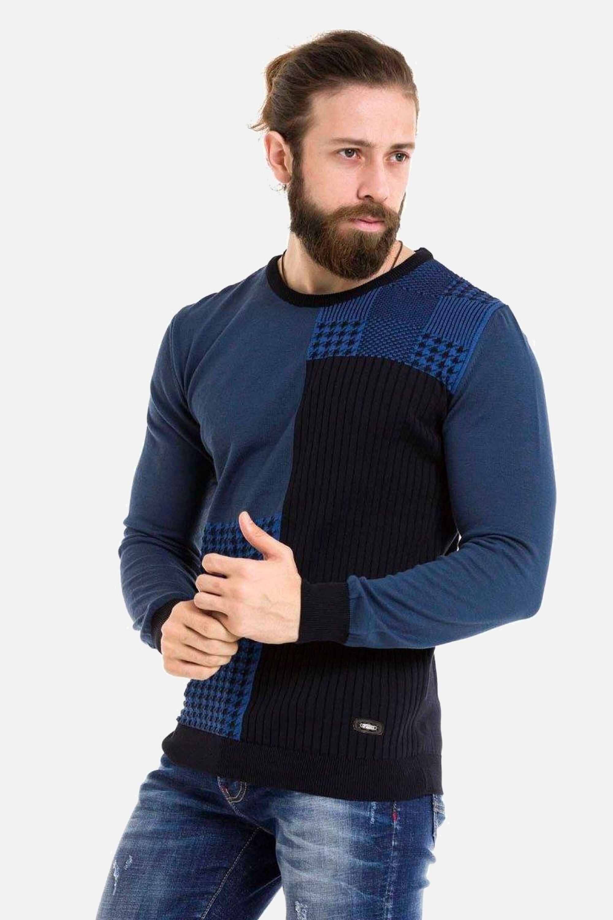 Cipo & Baxx Rundhalspullover »Pullover«, (1 tlg.), im modernen Look, CP263