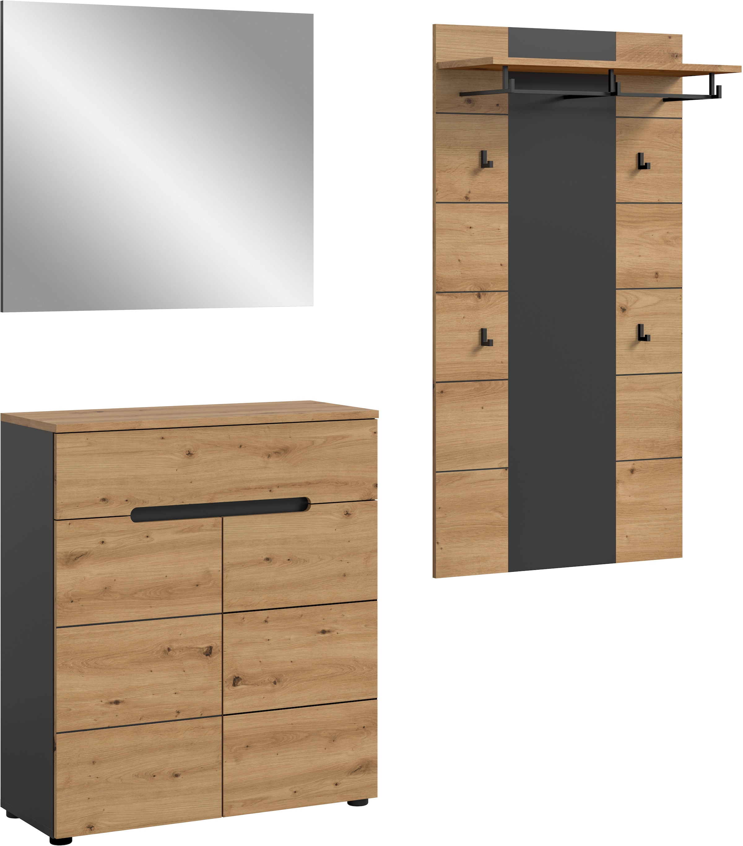 INOSIGN Garderoben-Set, (Set, 3 St., bestehend aus: Kommode, Spiegel und Ga günstig online kaufen