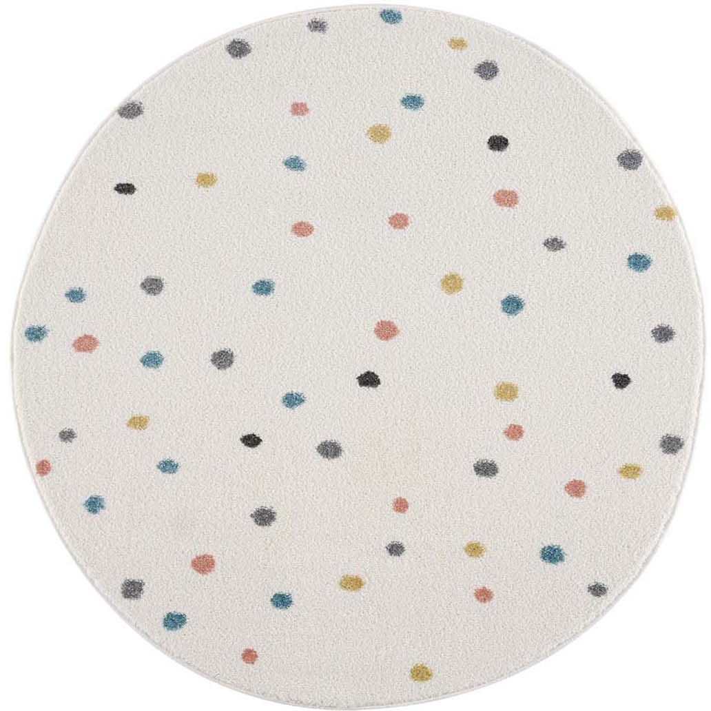 Thumbnail - Carpet City Kinderteppich "Anime9396" rund 11 mm Höhe Spielteppich, Bunte Punkte, Weicher Flor, Pflegeleicht, Kinderzimm...