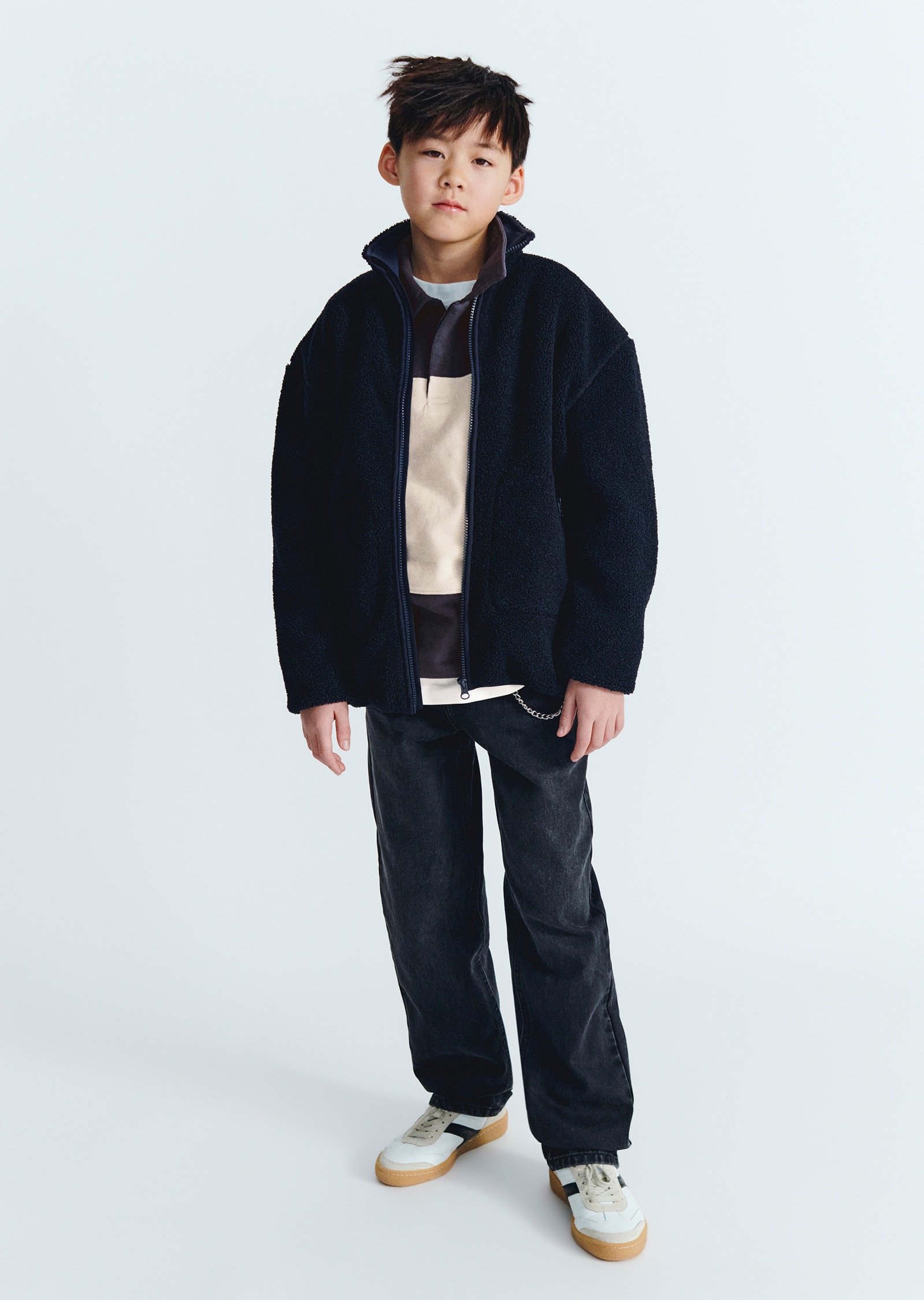 Marc O'Polo Sweatshirt , mit Polokragen und Blockstreifen
