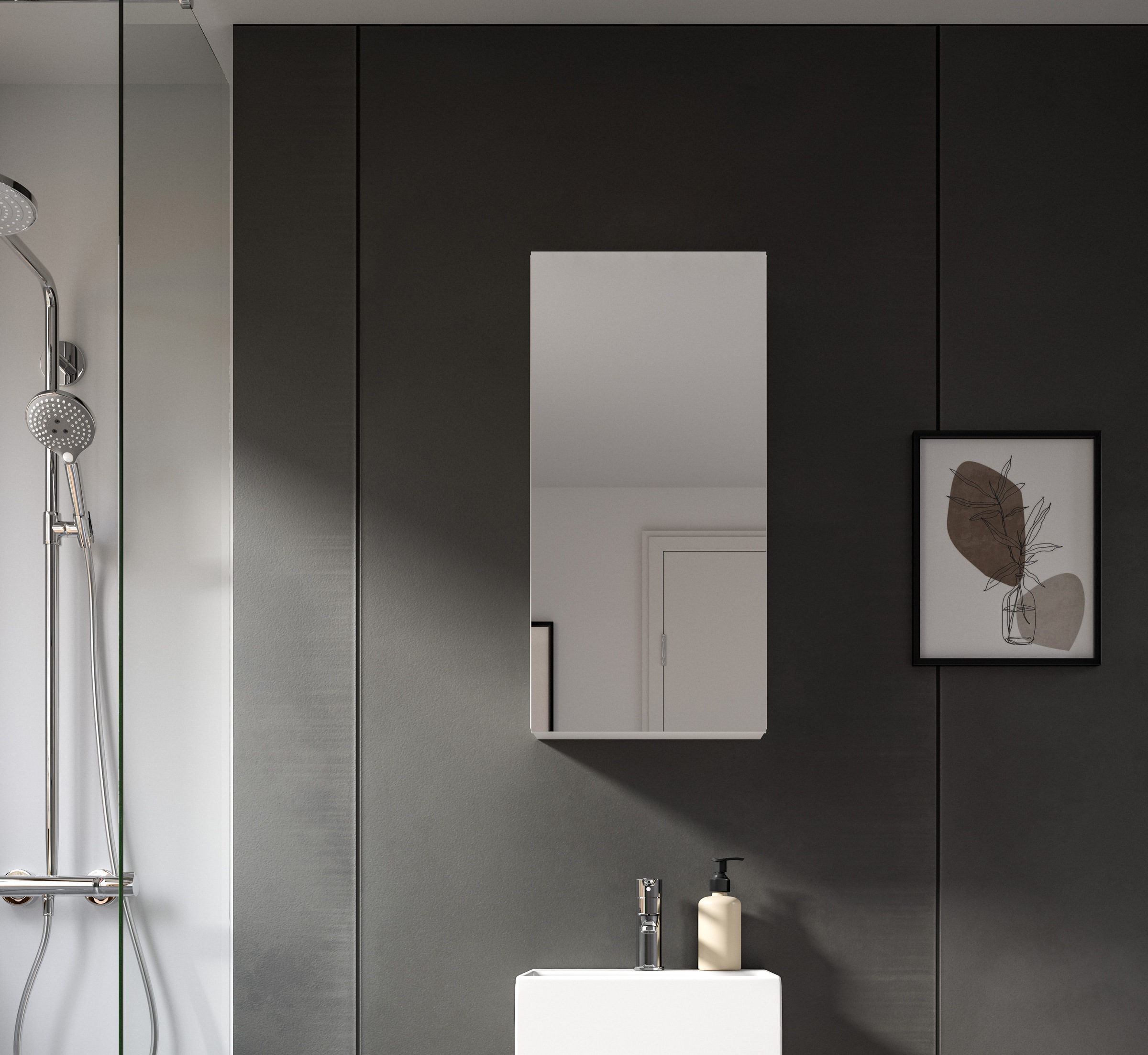 welltime Spiegelschrank »BIEL, TOPSELLER!, Breite 38 cm, 1 Tür, 2 Einlegeböden, 3 Fächer«, (1 St.), Badmöbel, Badschrank, Schrank, Wandschrank, Bad, Badezimmer