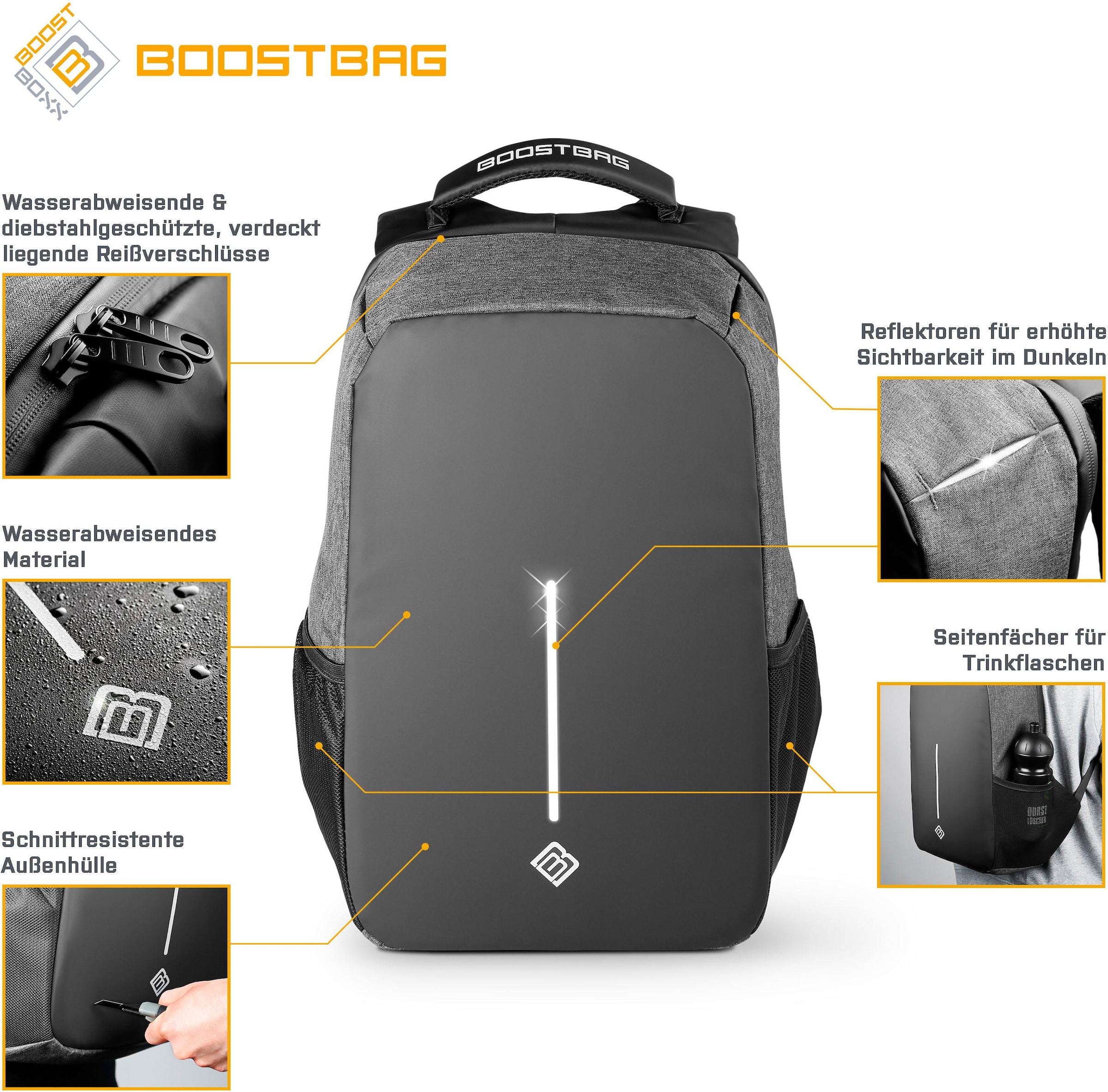 BoostBoxx Laptoprucksack »Boostbag Anti Theft«