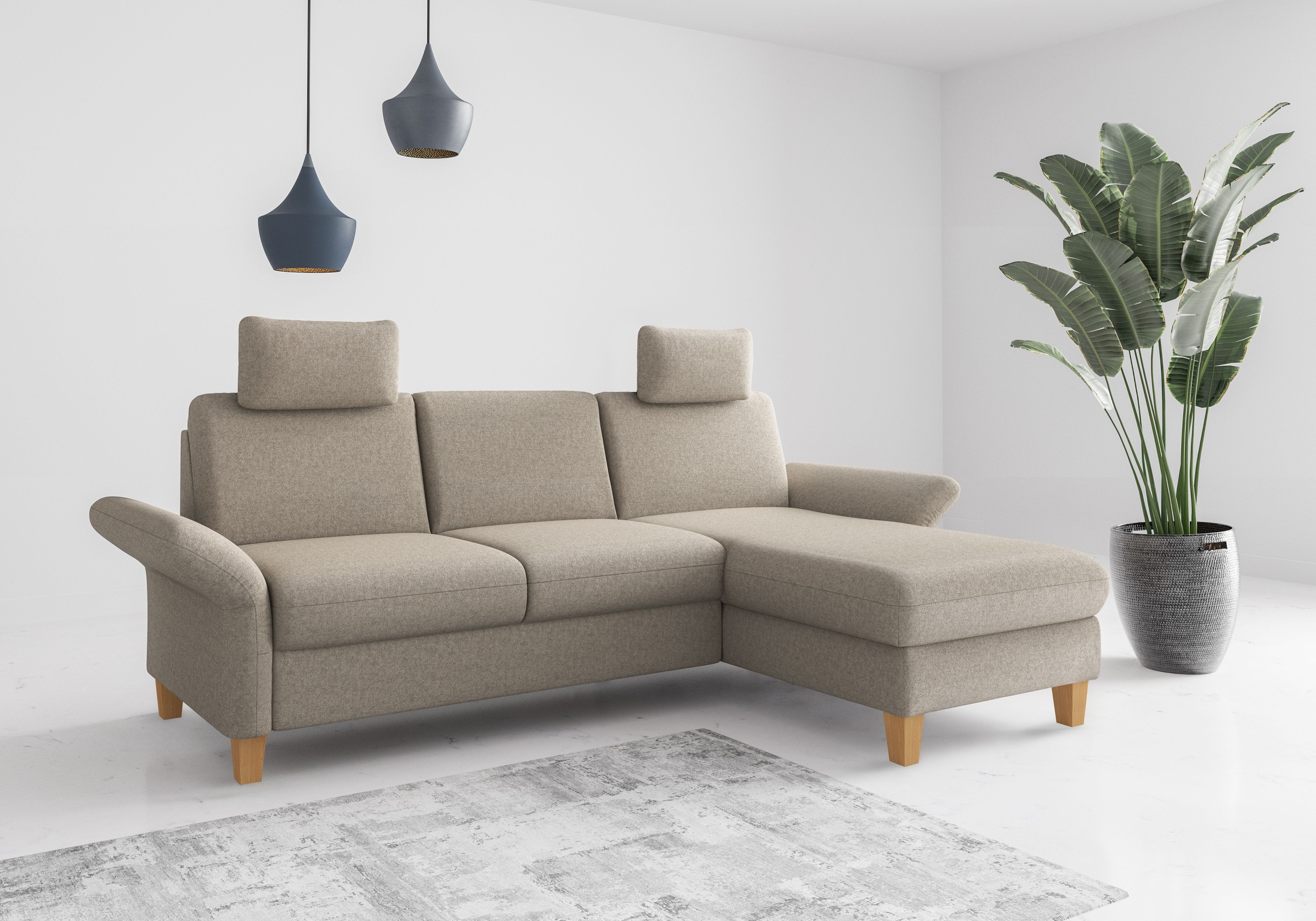 OTTO home Ecksofa "Rochelle, L-Form" wahlweise mit Armteilverstellung, Schlaffunktion und Bettkasten