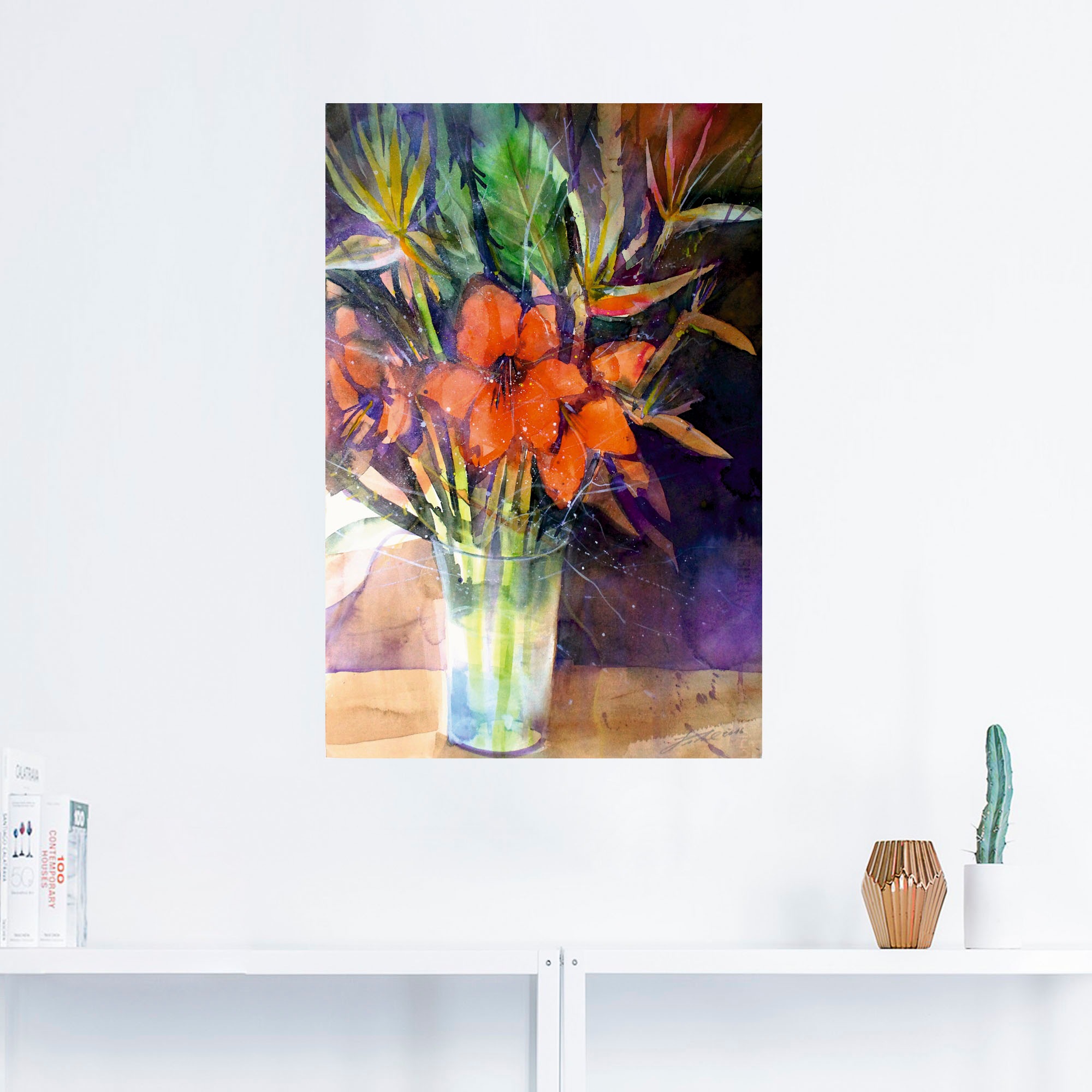 Töpfe, Größen Vasen Poster versch. Vase«, in St.), oder (1 Leinwandbild, Wandaufkleber als | Wandbild in Alubild, Black und Artland »Amaryllis Strelizien & BAUR Friday