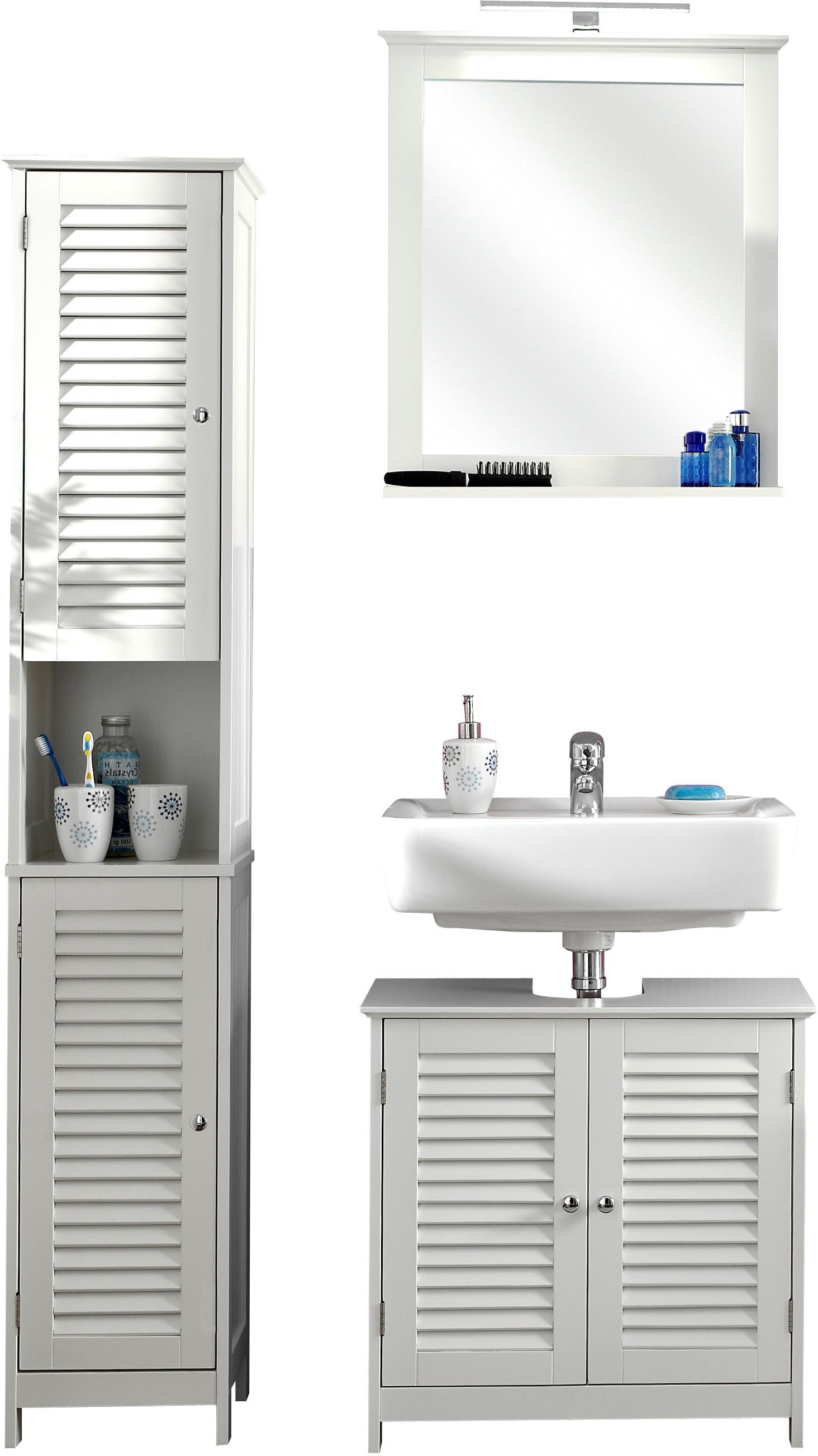 Saphir Badmöbel-Set "Quickset 928 3-teilig, Waschbeckenunterschrank mit LED günstig online kaufen