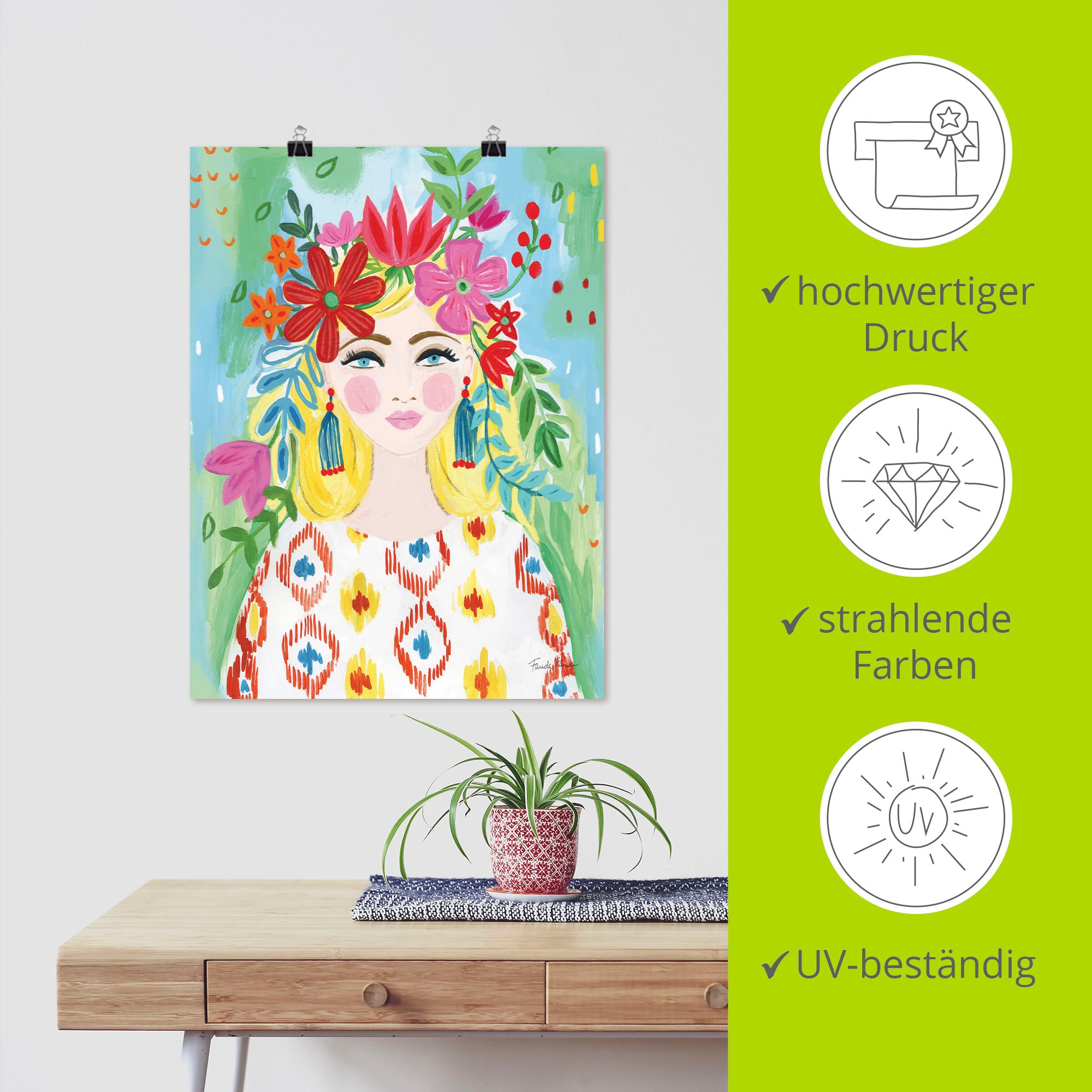 Artland Wandbild »Boho Girl II« Bilder von Frauen 1 Stk. tlg. als Alubild, Leinwandbild, Poster, Wandaufkleber in verschied. Größen