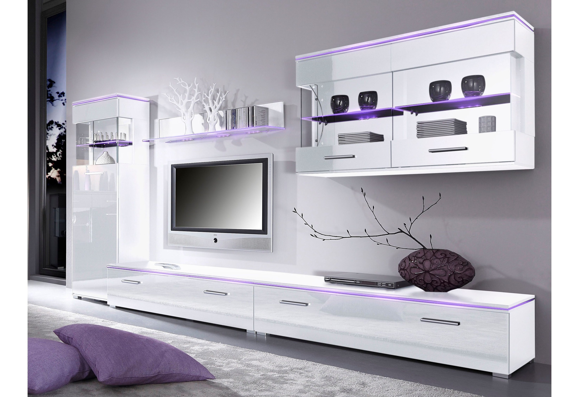 Wohnwand HÖLTKEMEYER, weiß, Wohnzimmer, Kastenmöbel-Sets, "Show"