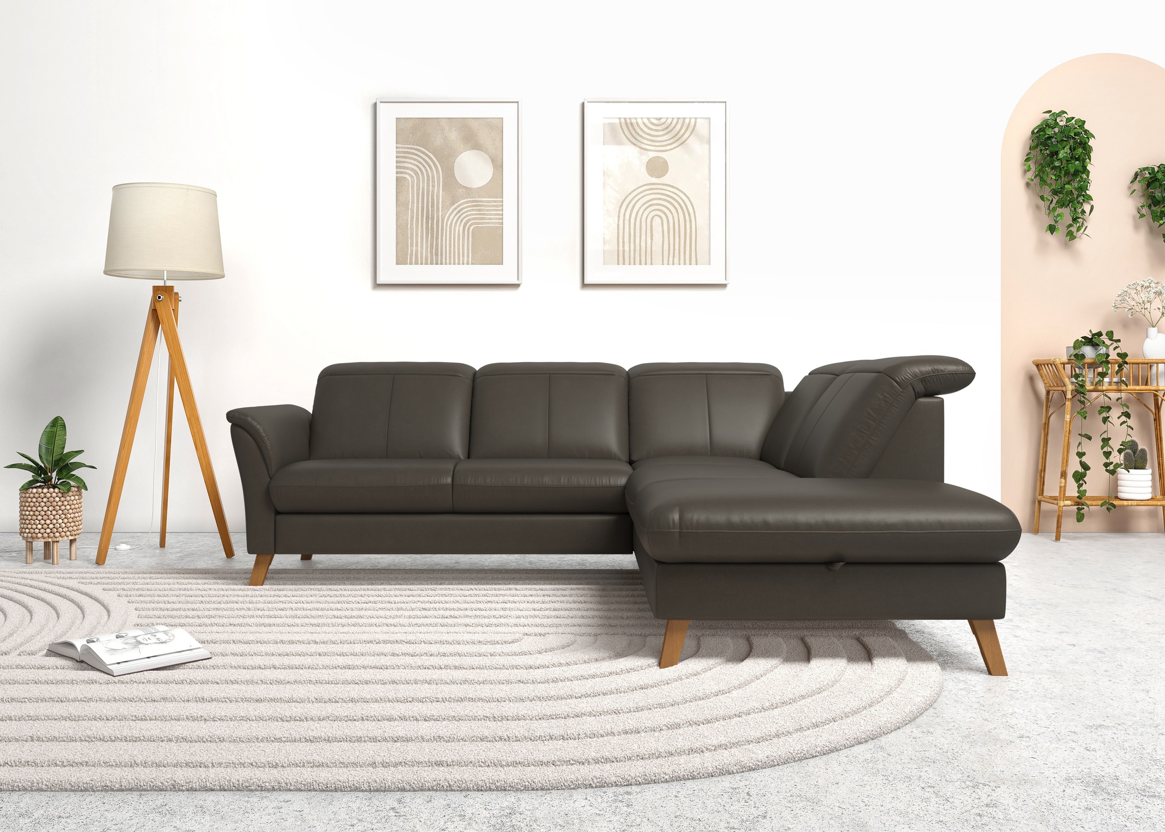 sit&more Ecksofa »Romero L-Form«, wahlweise mit oder ohne TV-Funktion, Bettfunktion, Bettkasten