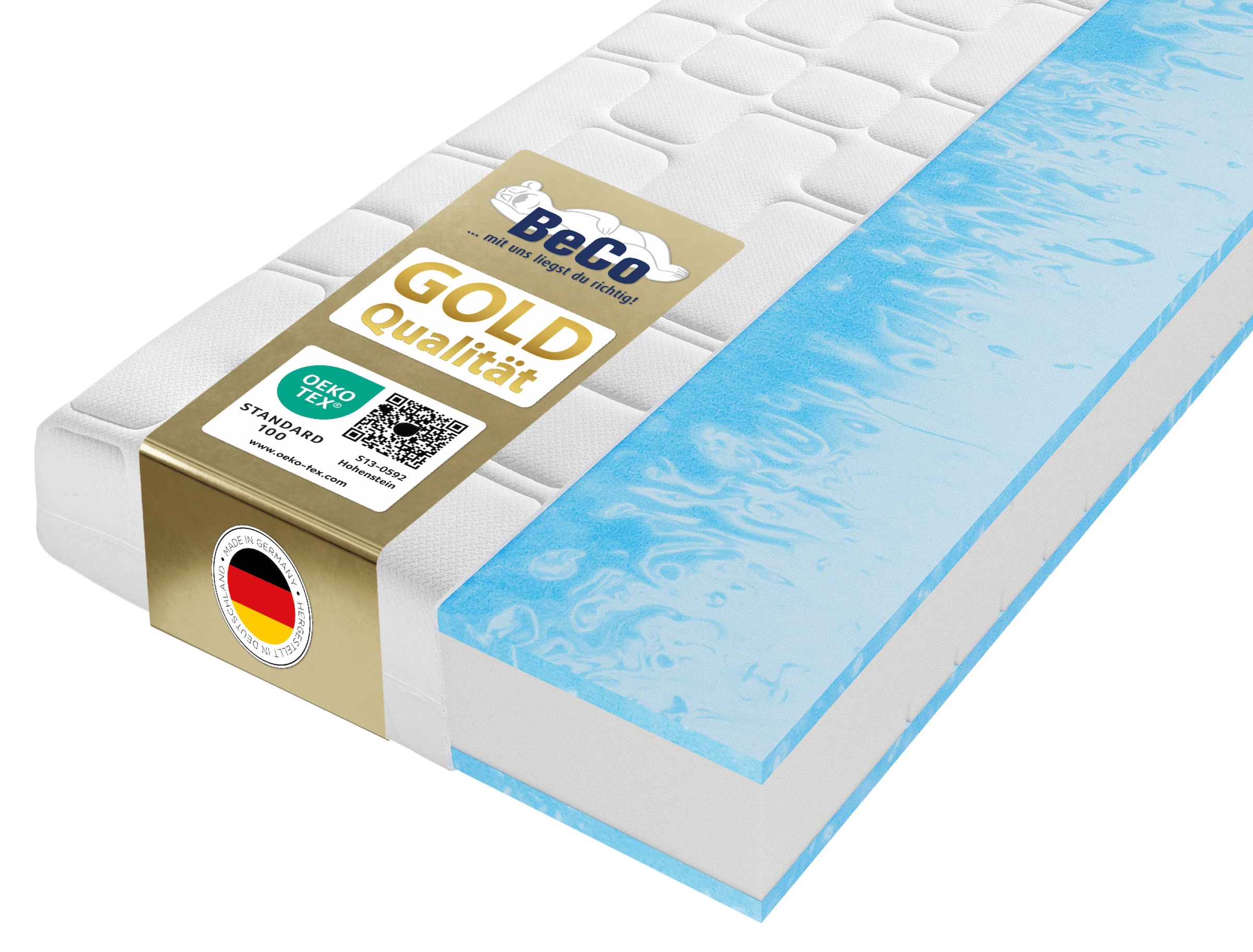 Beco Gelschaummatratze "GUMO Maxx – GOLD Gelschaummatratze mit luxuriöser K günstig online kaufen