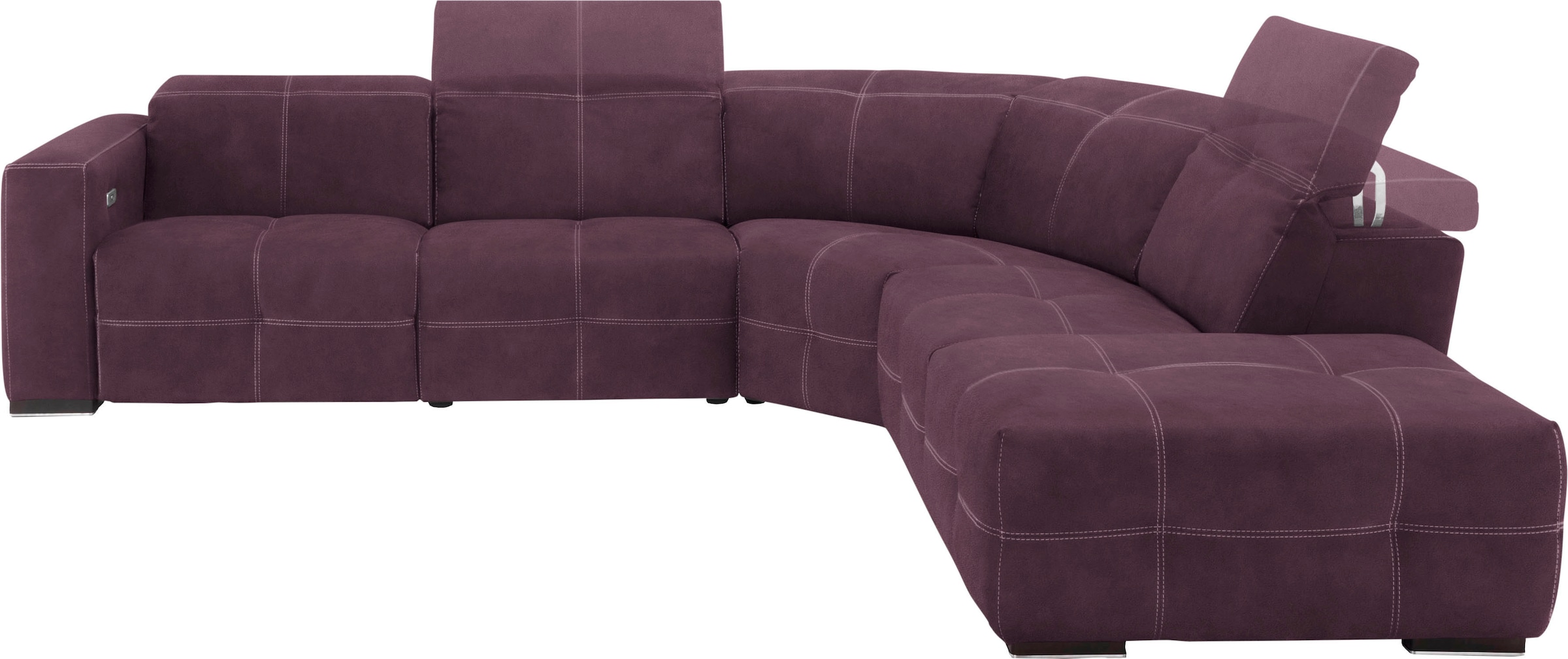 Egoitaliano Ecksofa "Sauvanne, Designsofa der Extraklasse, elegant und bequem, L-Form" wahlweise mit elektrischer Relaxfunktion, Kopfteilverstellung