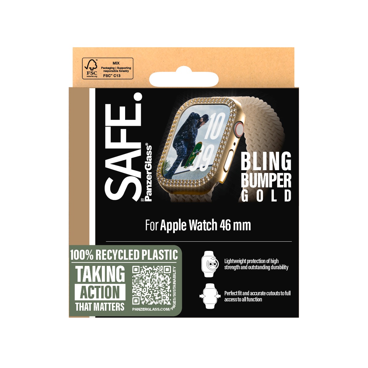 SAFE by PanzerGlass Handyhülle »Bling Bumper für Apple Watch 10 46mm«, Backcover, Schutzhülle, Handyschutzhülle, Case, Schutzcase, stoßfest