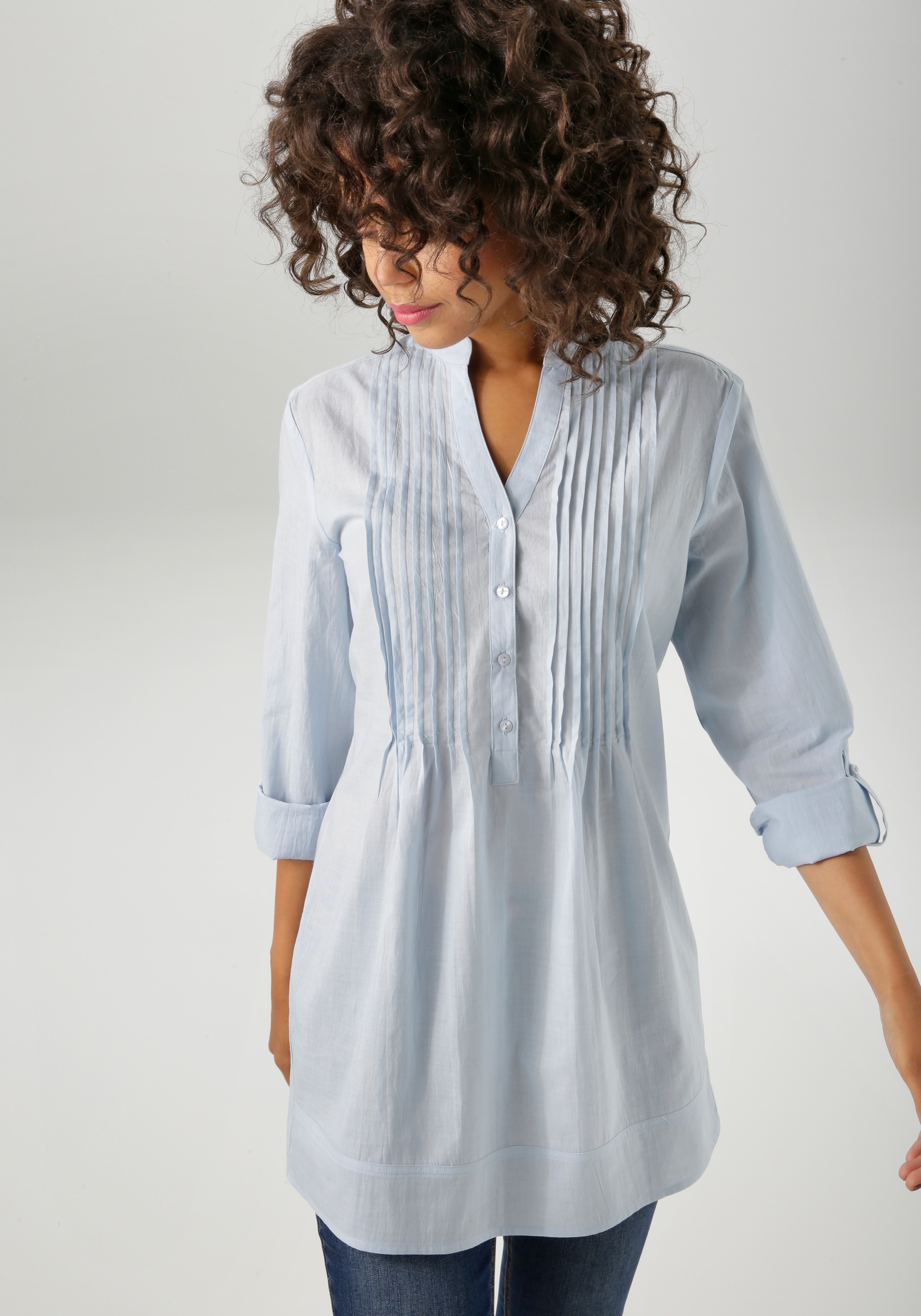 Aniston CASUAL Longbluse, mit dekorativer Biesenverarbeitung günstig online kaufen