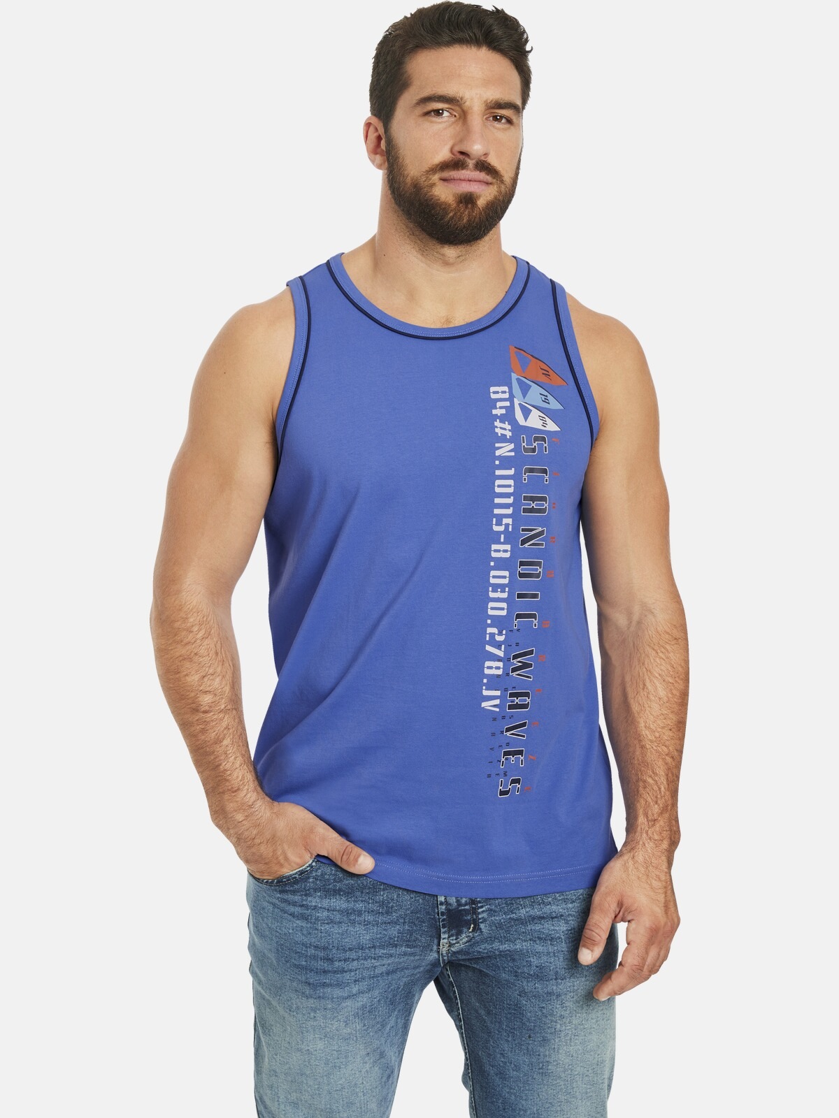 Jan Vanderstorm Tanktop "Doppelpack Tanktop TIDEMAN", (2 tlg.), mit seitlichen Schlitzen