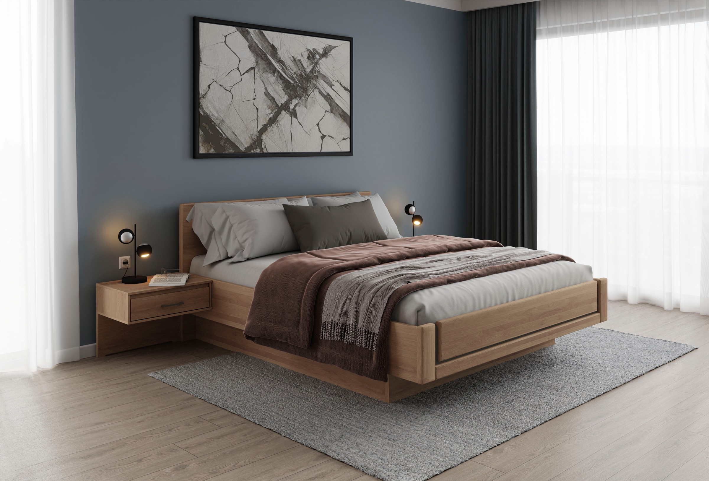 Musterring Holzbett "Sorrent, Bettgestell, Bettrahmen, teilmassiv Eiche", ( günstig online kaufen