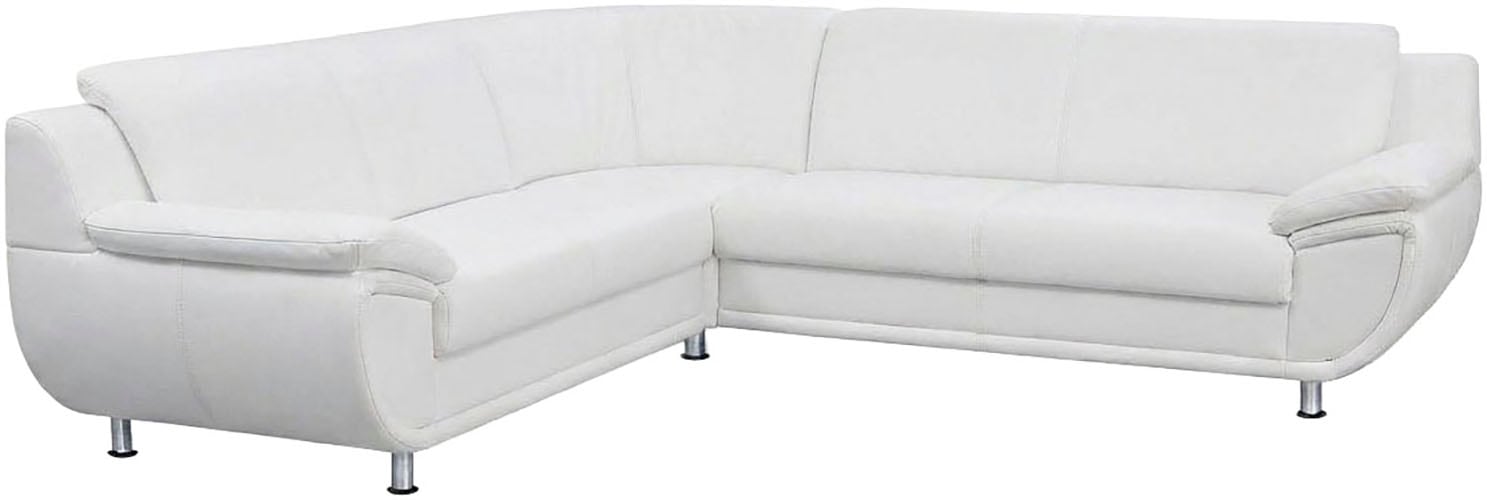 TRENDMANUFAKTUR Ecksofa "Rondo wahlweise mit Schlaffunktion, bequeme Armlehnen" L-Form, wahlw.mit Federkern, Füße chromfarben, Unser Dauertiefpreis