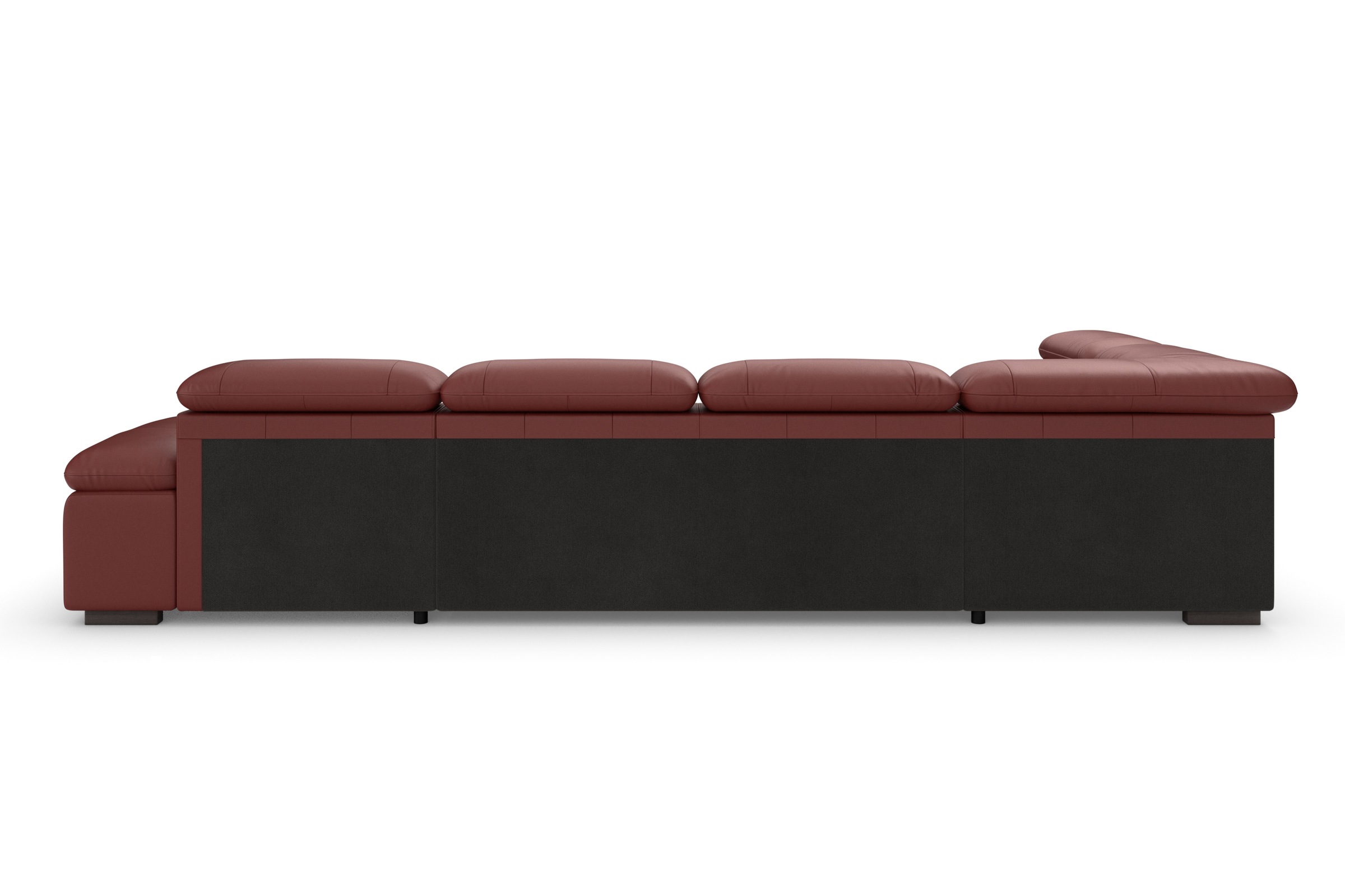 Wohnlandschaft HOME AFFAIRE "Alberto U-Form", rot (merlot), B:350cm H:73cm T:228cm, Luxus-Microfaser in Lederoptik (100% Polyester);Microfaser in Antiklederoptik (100% Polyester);Luxus-Microfaser Vintageoptik (100% Polyester);Luxus-Microfaser weich (90%Po 9