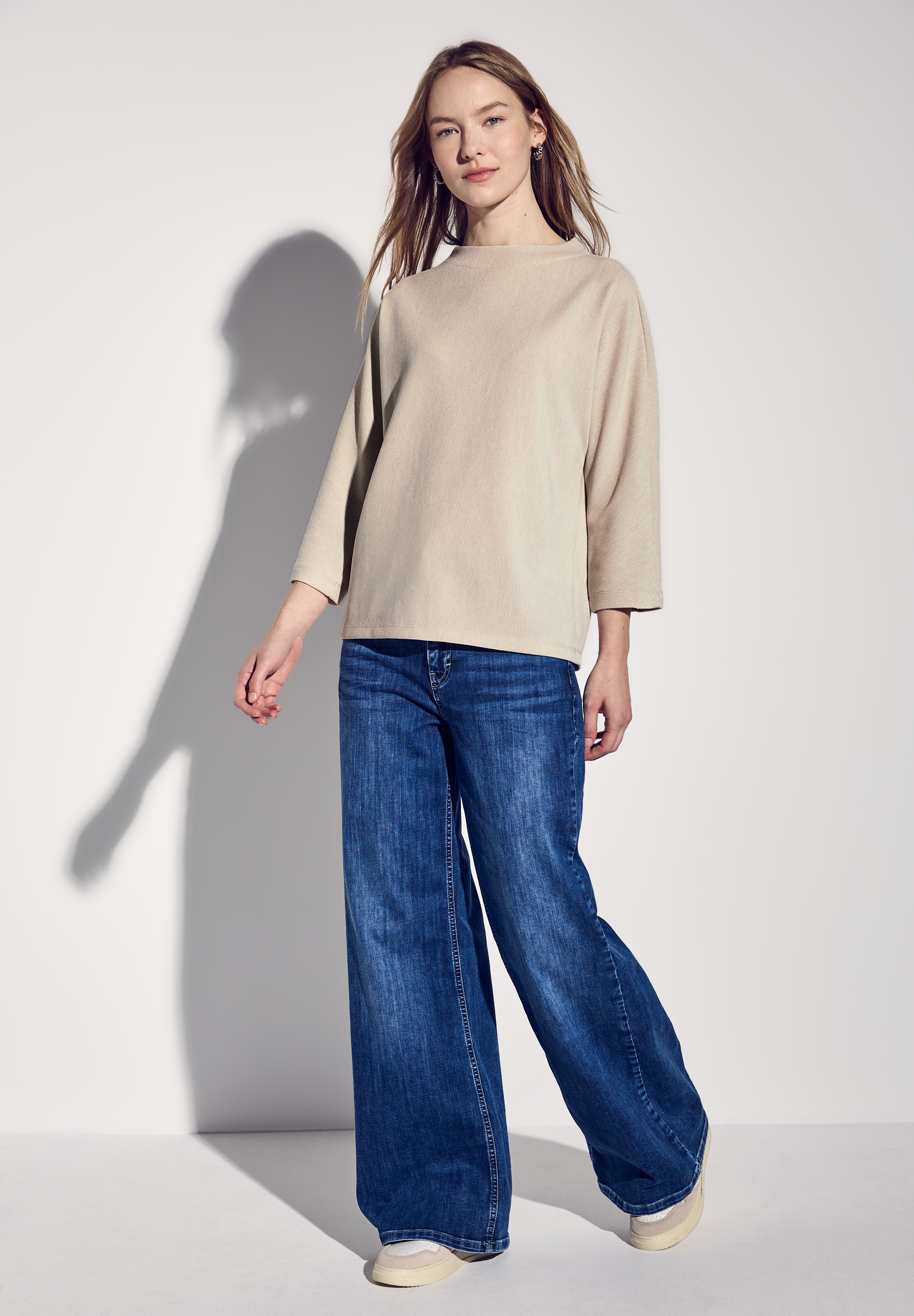 STREET ONE 3/4-Arm-Shirt, 3/4 Arm mit feiner Struktur