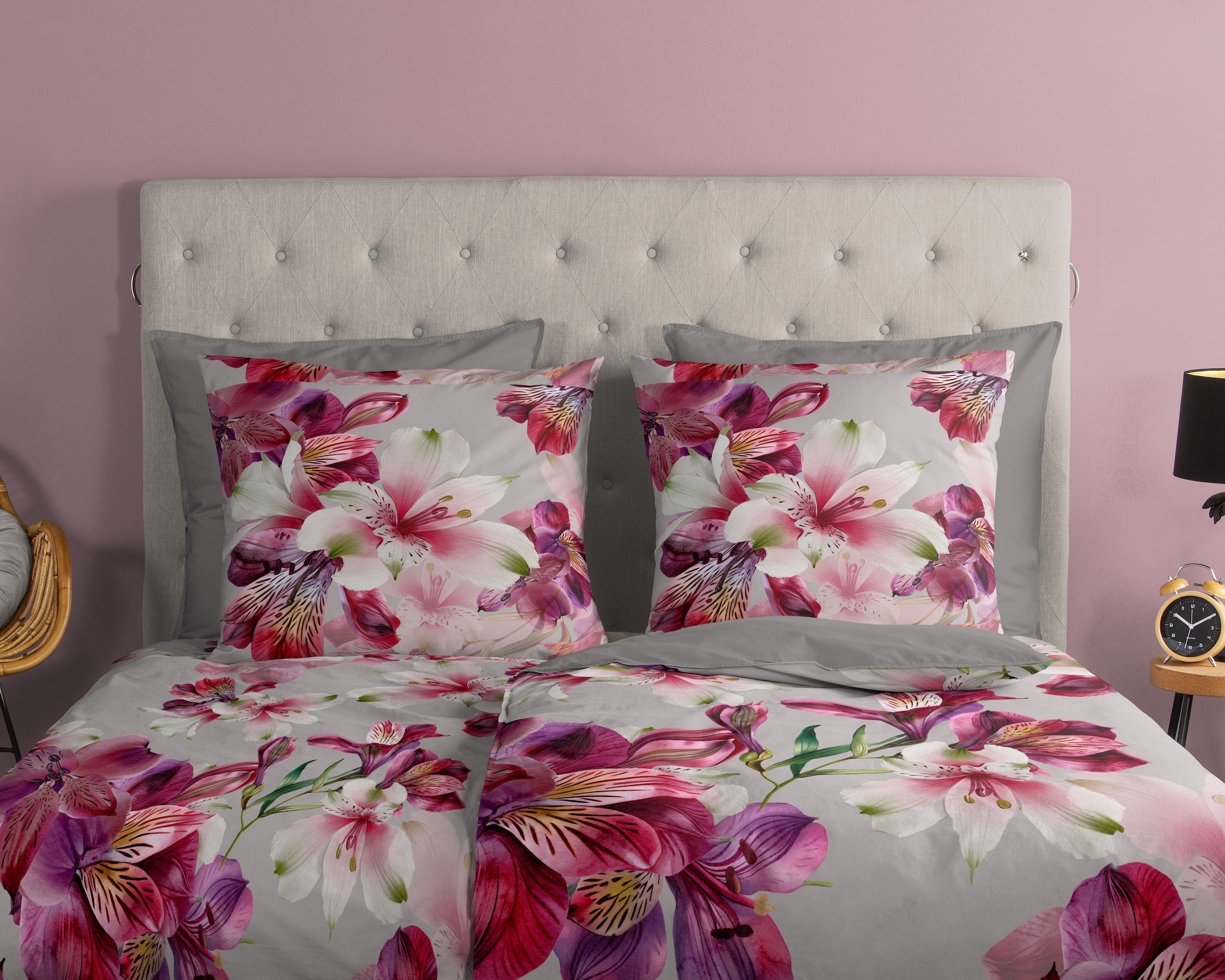 good morning Wendebettwäsche »Inca« 2 100% Baumwolle, Renforcé, Reißverschluss, Wendeoptik, Blumen