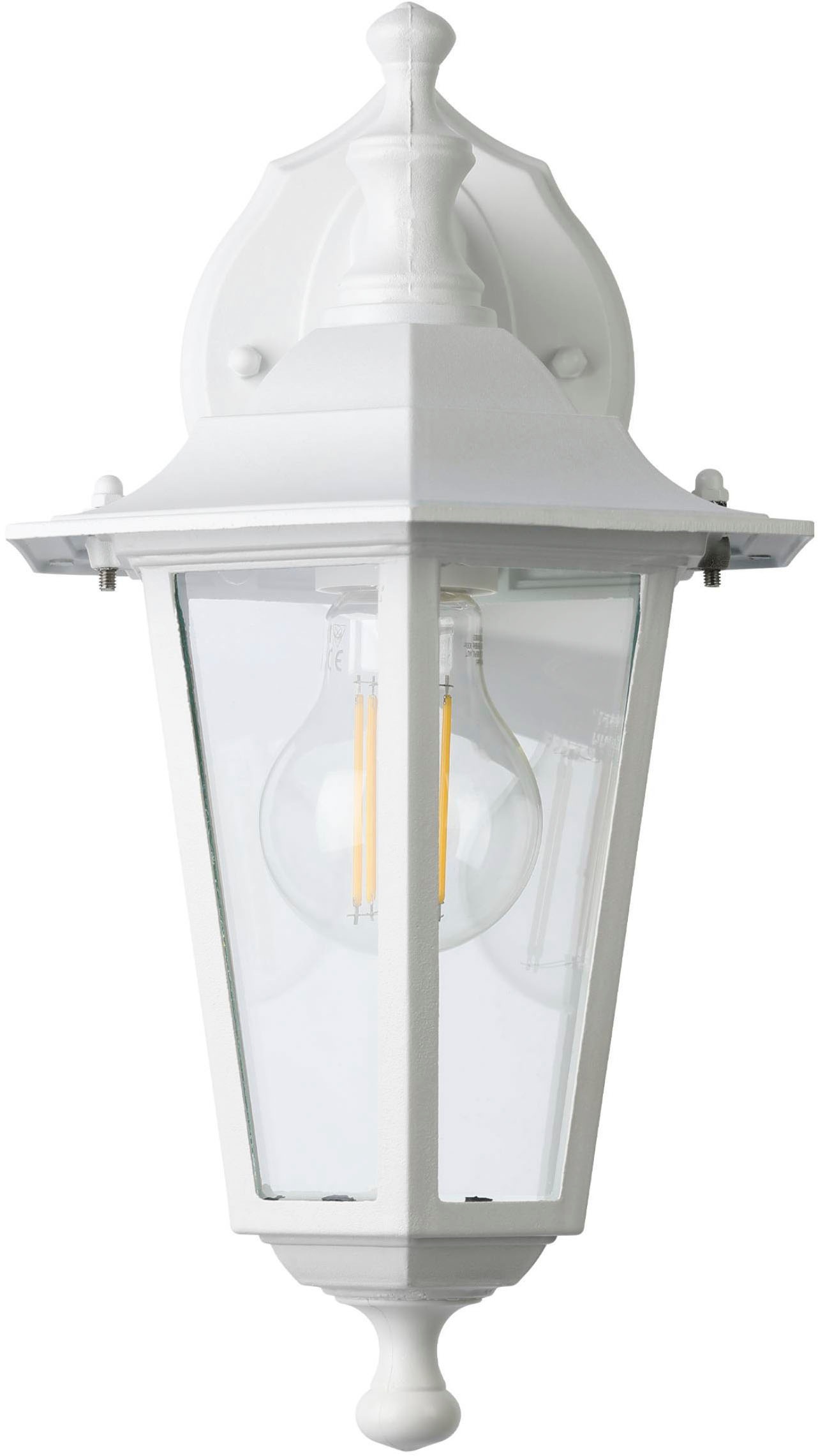 EGLO LED Wandleuchte »LATERNA 5 L16,5 x H35 x AL21 cm, spritzwassergeschützte Lampe«, 1 flammig, Leuchtmittel E27 | ohne Leuchtmittel, Außen-Wandlampe, Wandleuchte, Weiß, E27, IP44, L16,5 x H35 x AL21 cm