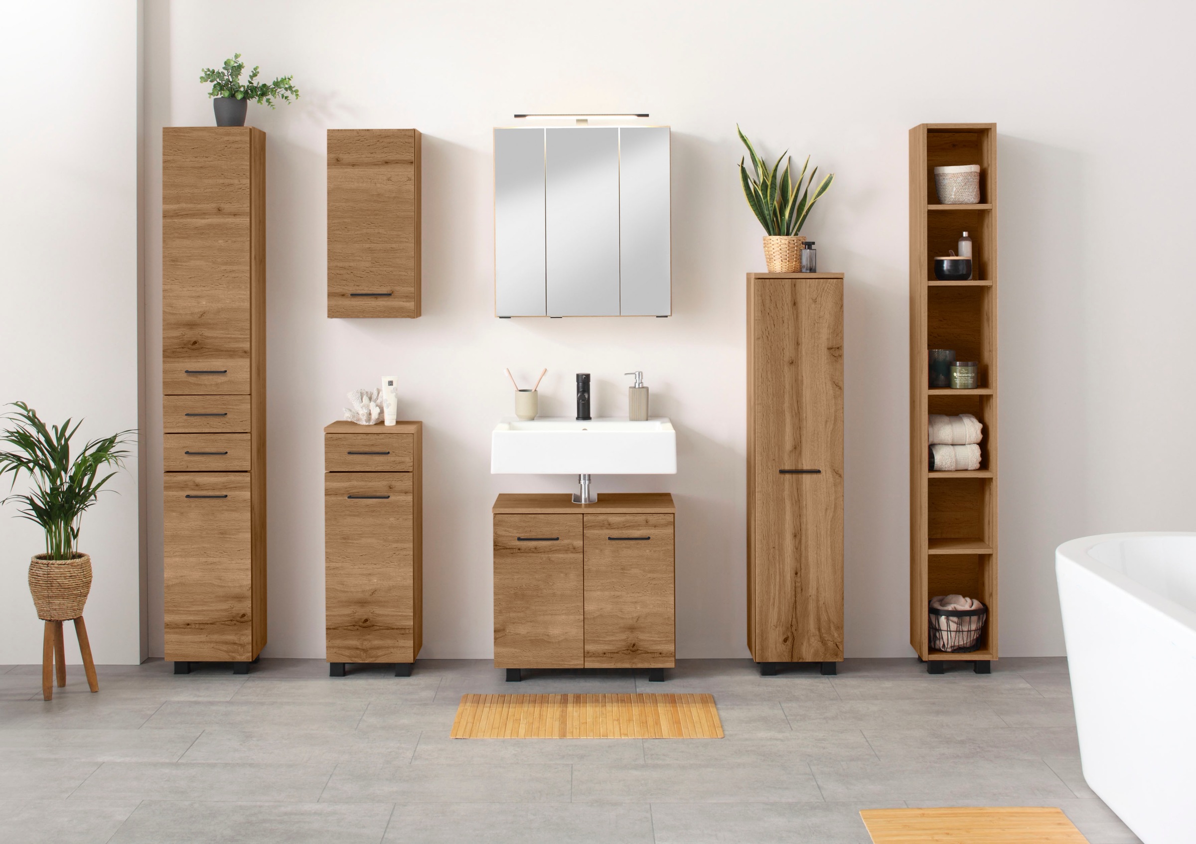 welltime Hängeschrank »Trento, verschiedene Ausführungen und Farben«, Badmöbel, Breite 30 cm, 1 Tür, 2 Einlegeböden, Made in Germany