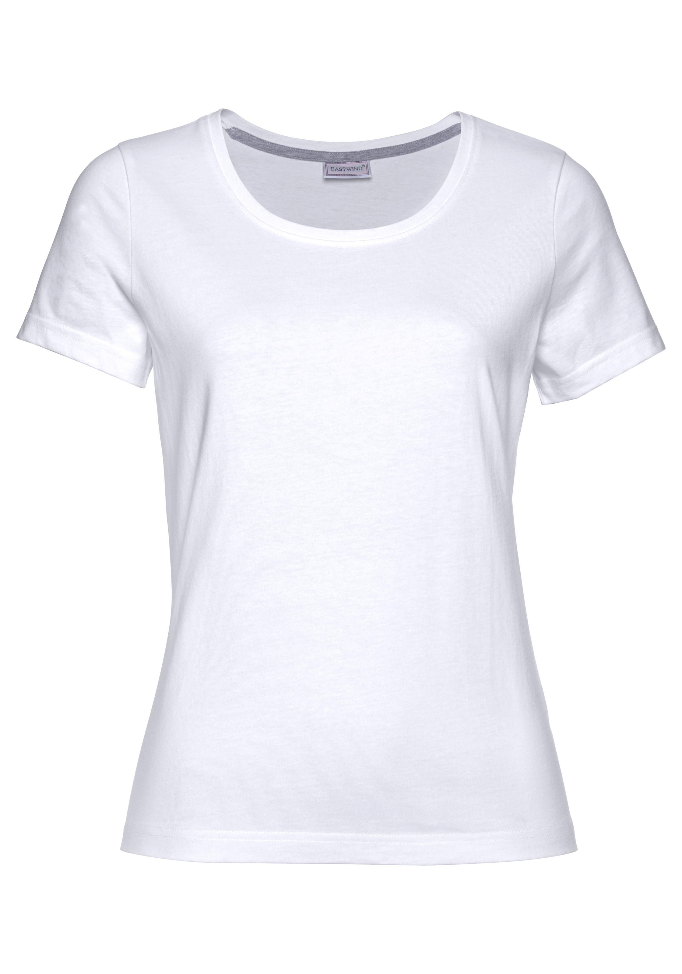 Eastwind T-Shirt, (Packung, 3 tlg., 3er-Pack), Kurzarm, hüftlang, für die Freizeit, aus Baumwolle