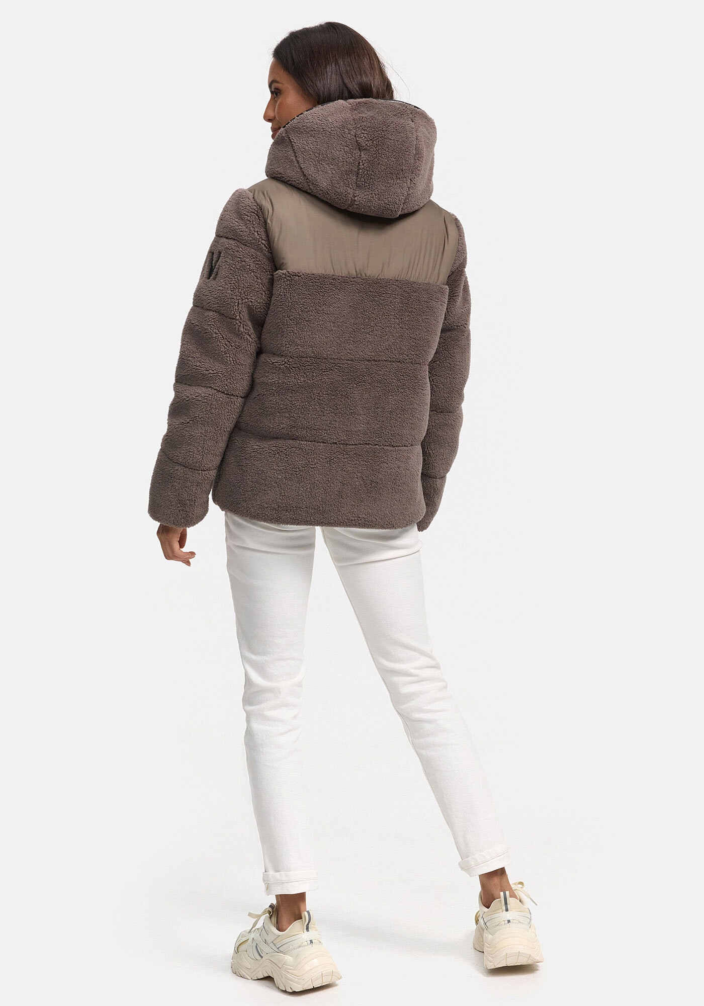 Marikoo Winterjacke »Kaguraa«, warme Teddyfell Sherpa Jacke